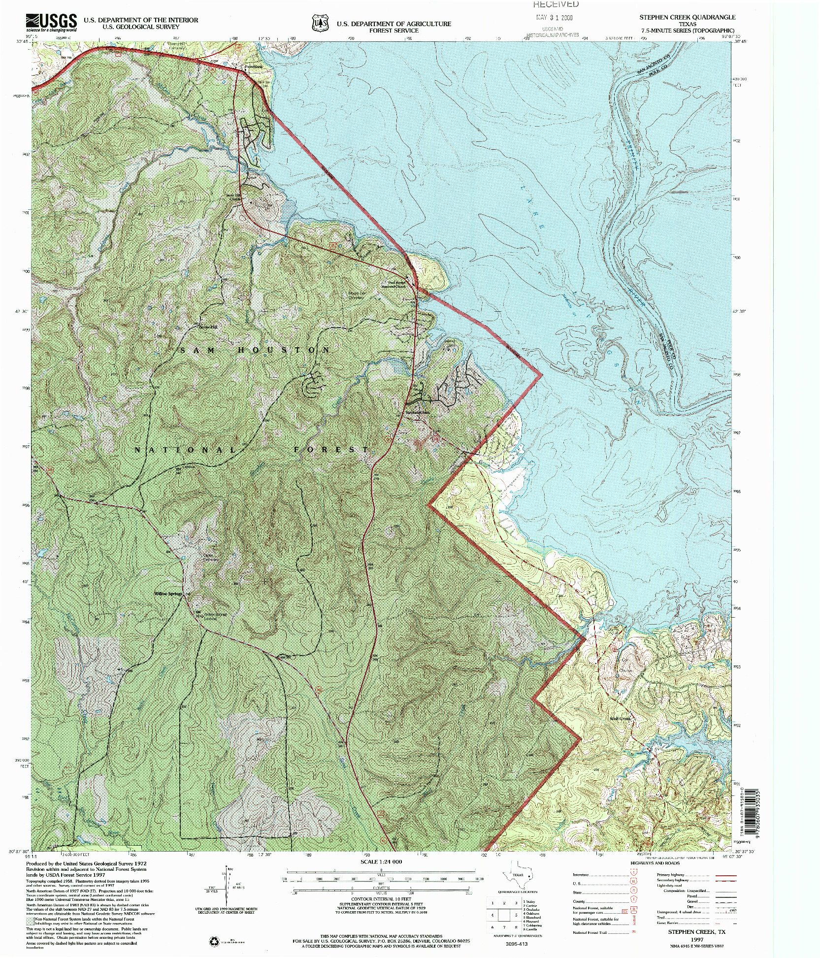 USGS 1:24000-SCALE QUADRANGLE FOR STEPHEN CREEK, TX 1997