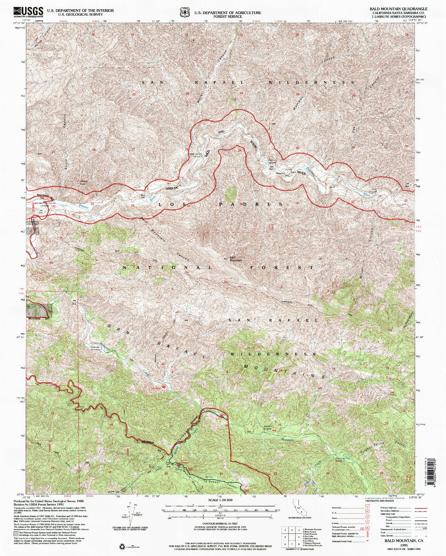 USGS 1:24000-SCALE QUADRANGLE FOR BALD MOUNTAIN, CA 1995