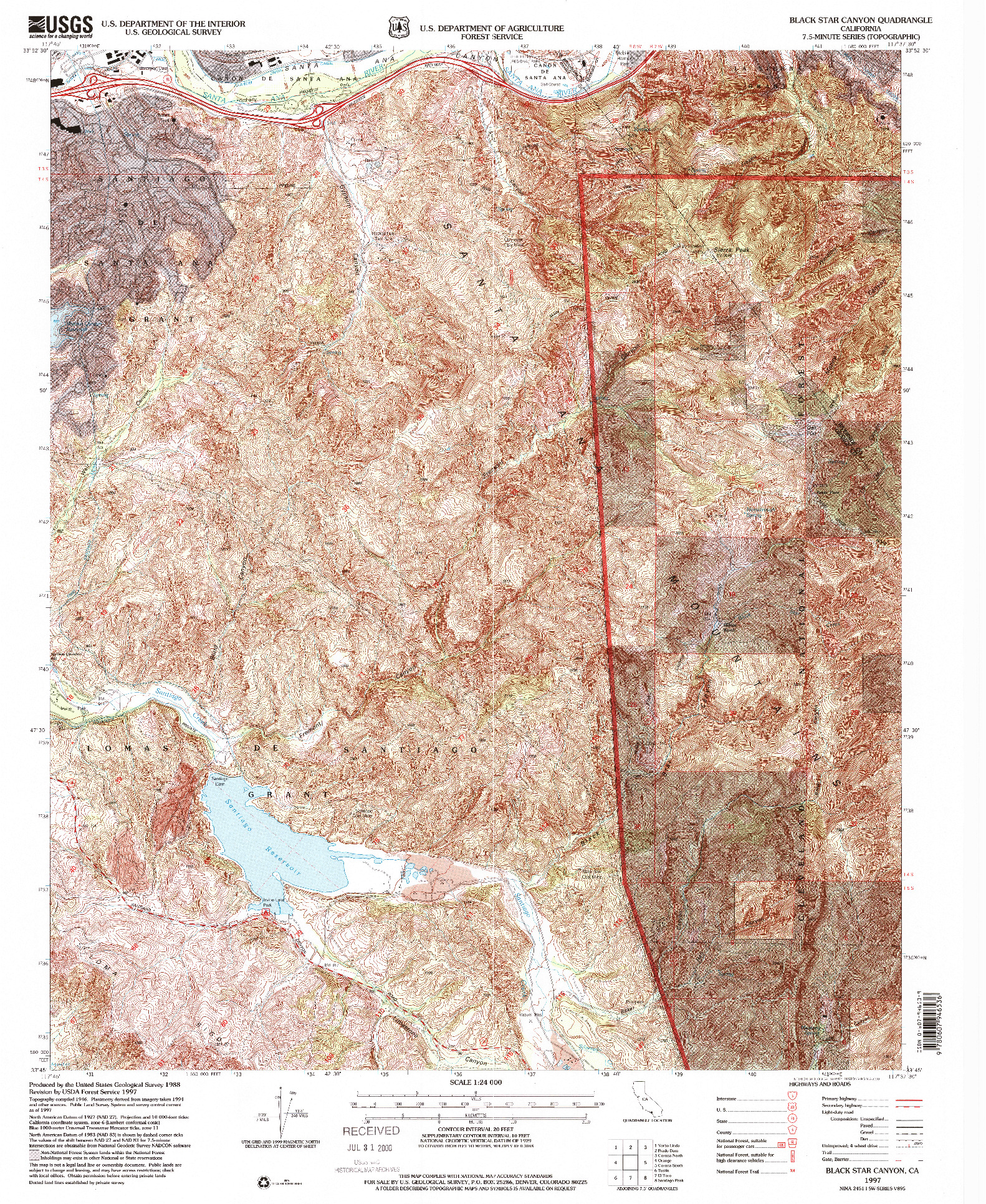 USGS 1:24000-SCALE QUADRANGLE FOR BLACK STAR CANYON, CA 1997