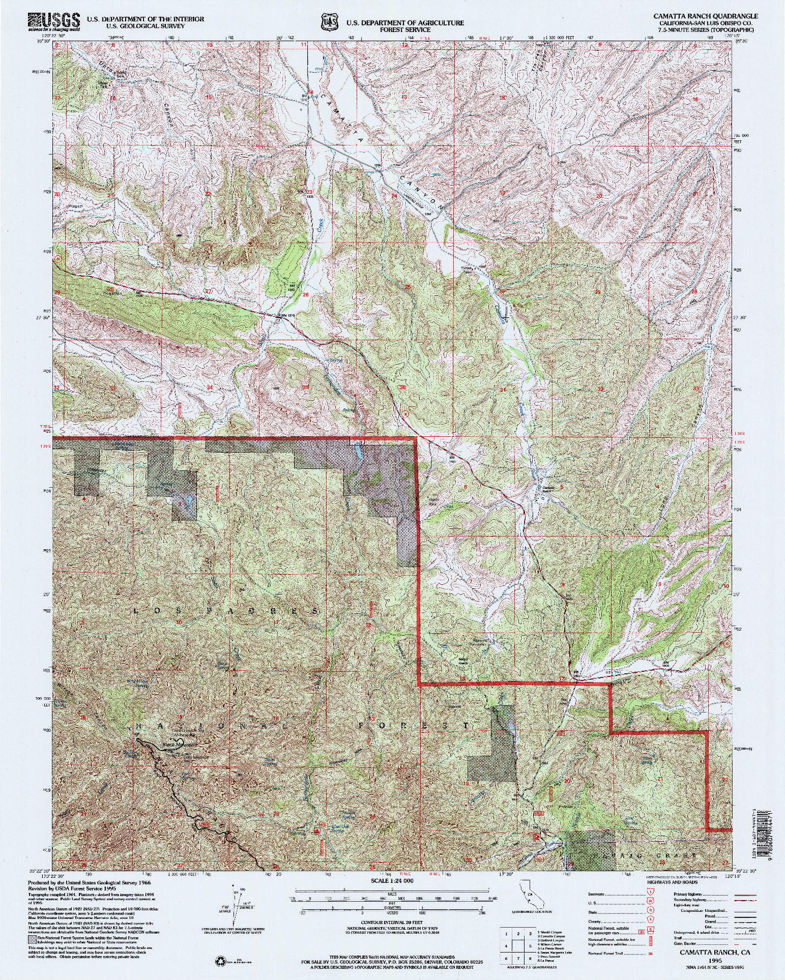 USGS 1:24000-SCALE QUADRANGLE FOR CAMATTA RANCH, CA 1995