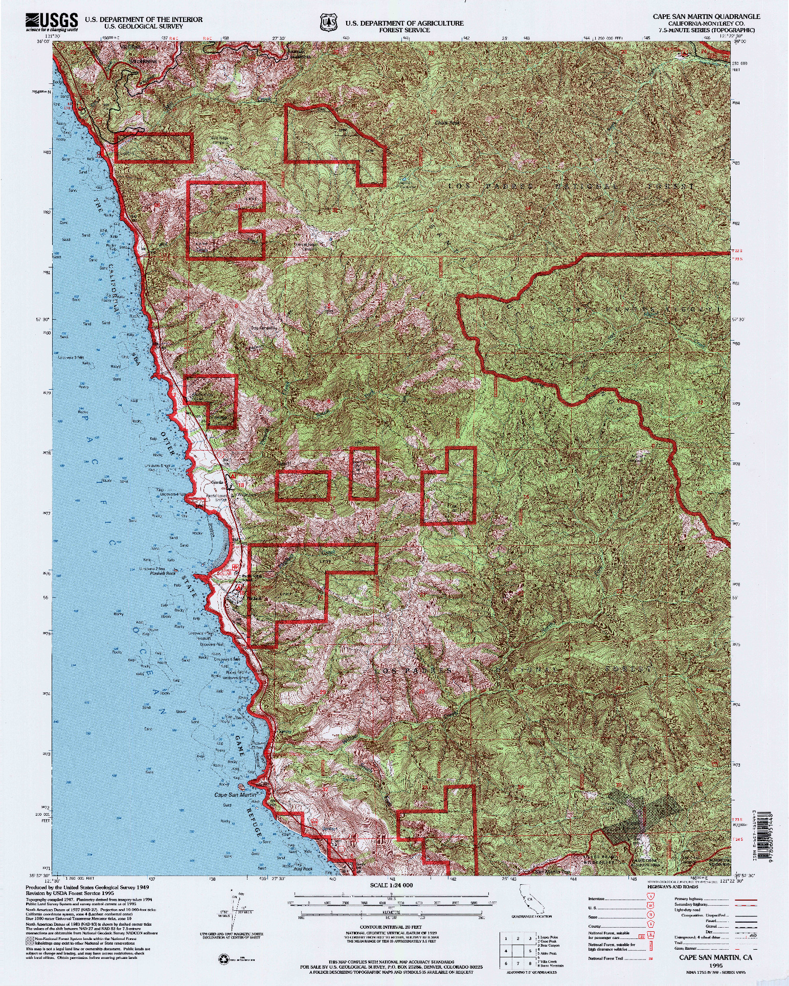 USGS 1:24000-SCALE QUADRANGLE FOR CAPE SAN MARTIN, CA 1995