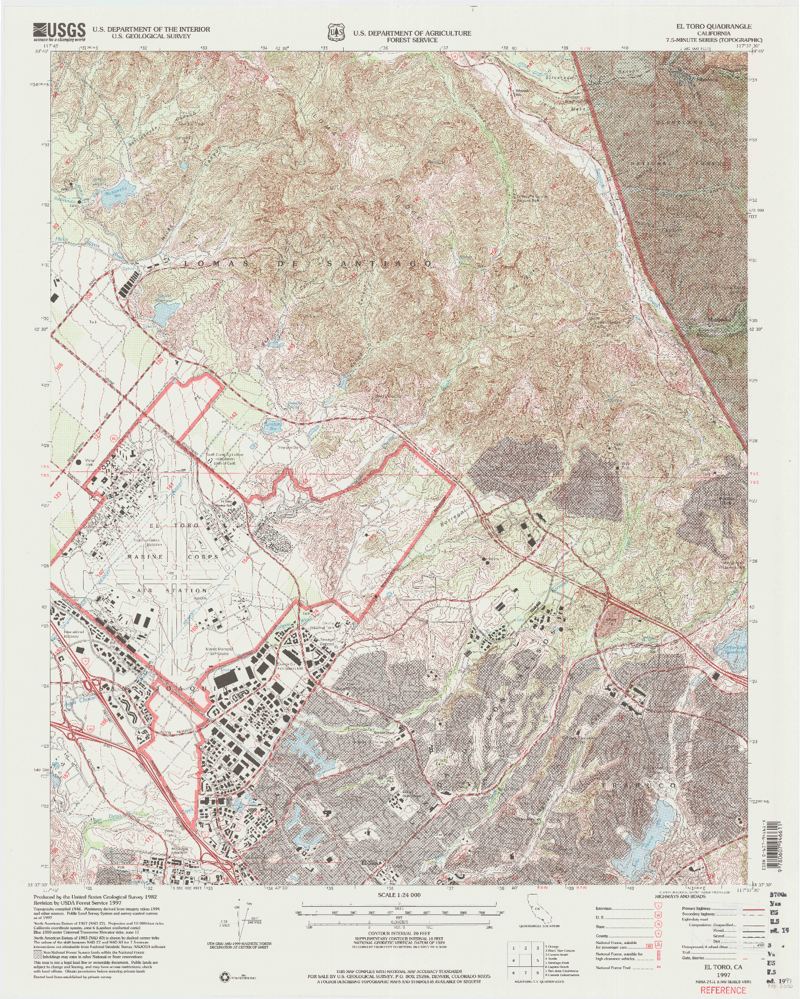 USGS 1:24000-SCALE QUADRANGLE FOR EL TORO, CA 1997