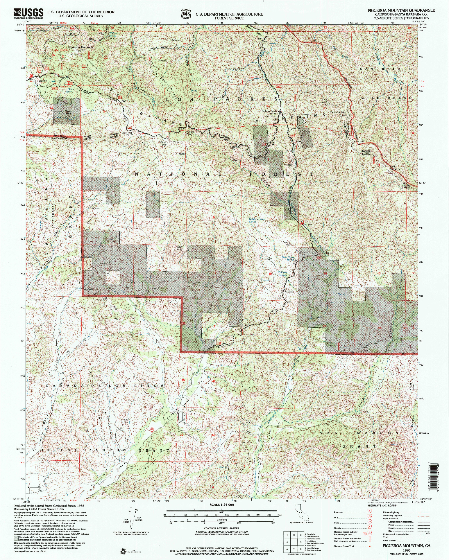 USGS 1:24000-SCALE QUADRANGLE FOR FIGUEROA MOUNTAIN, CA 1995