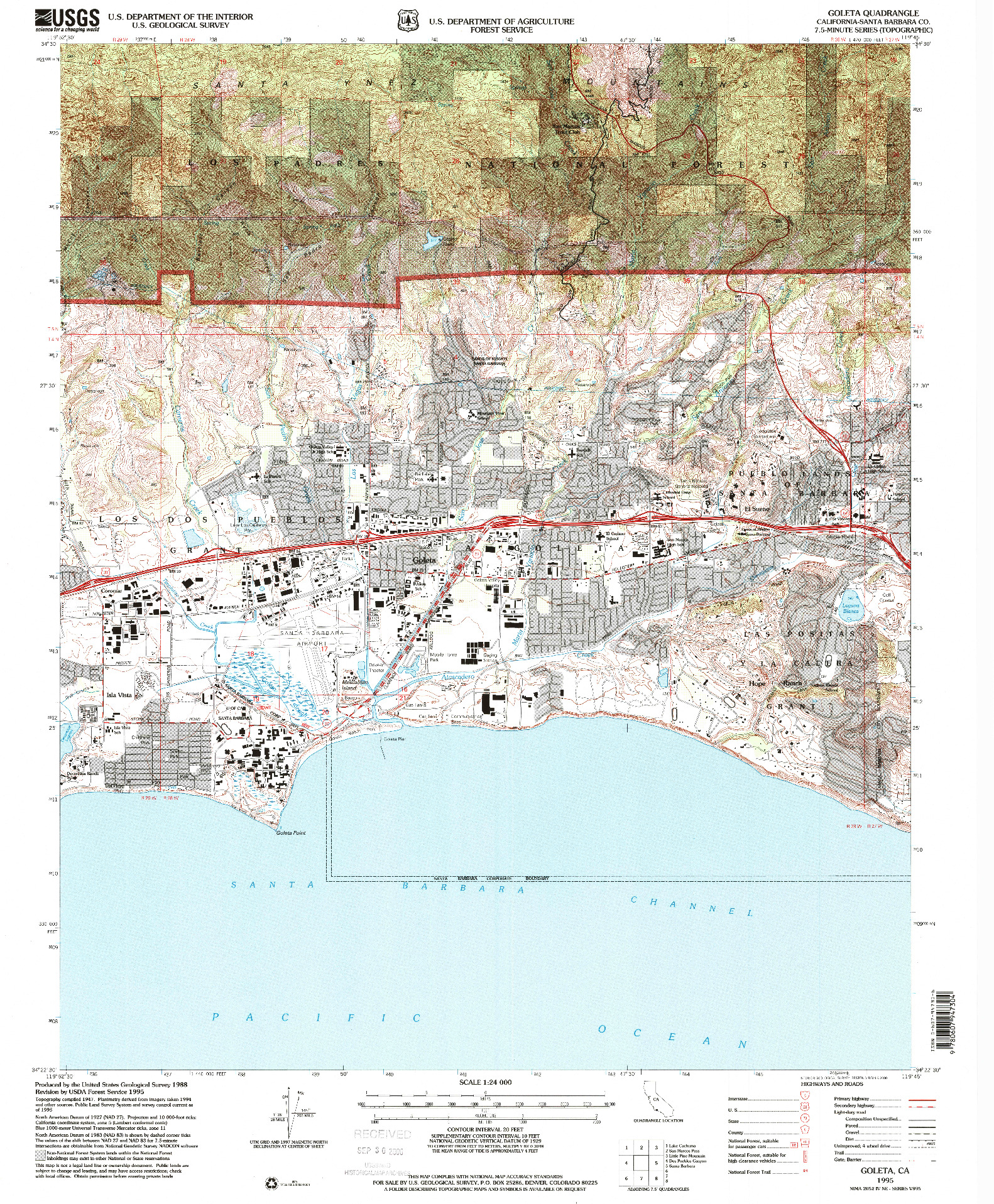 USGS 1:24000-SCALE QUADRANGLE FOR GOLETA, CA 1995