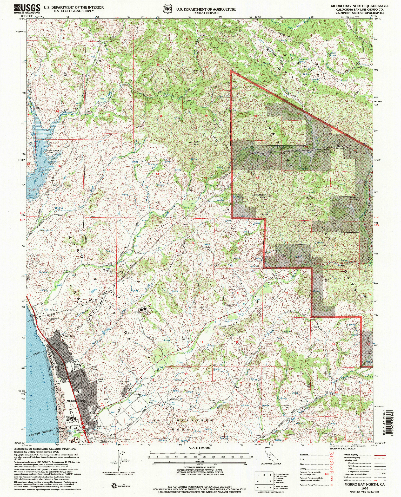 USGS 1:24000-SCALE QUADRANGLE FOR MORRO BAY NORTH, CA 1995