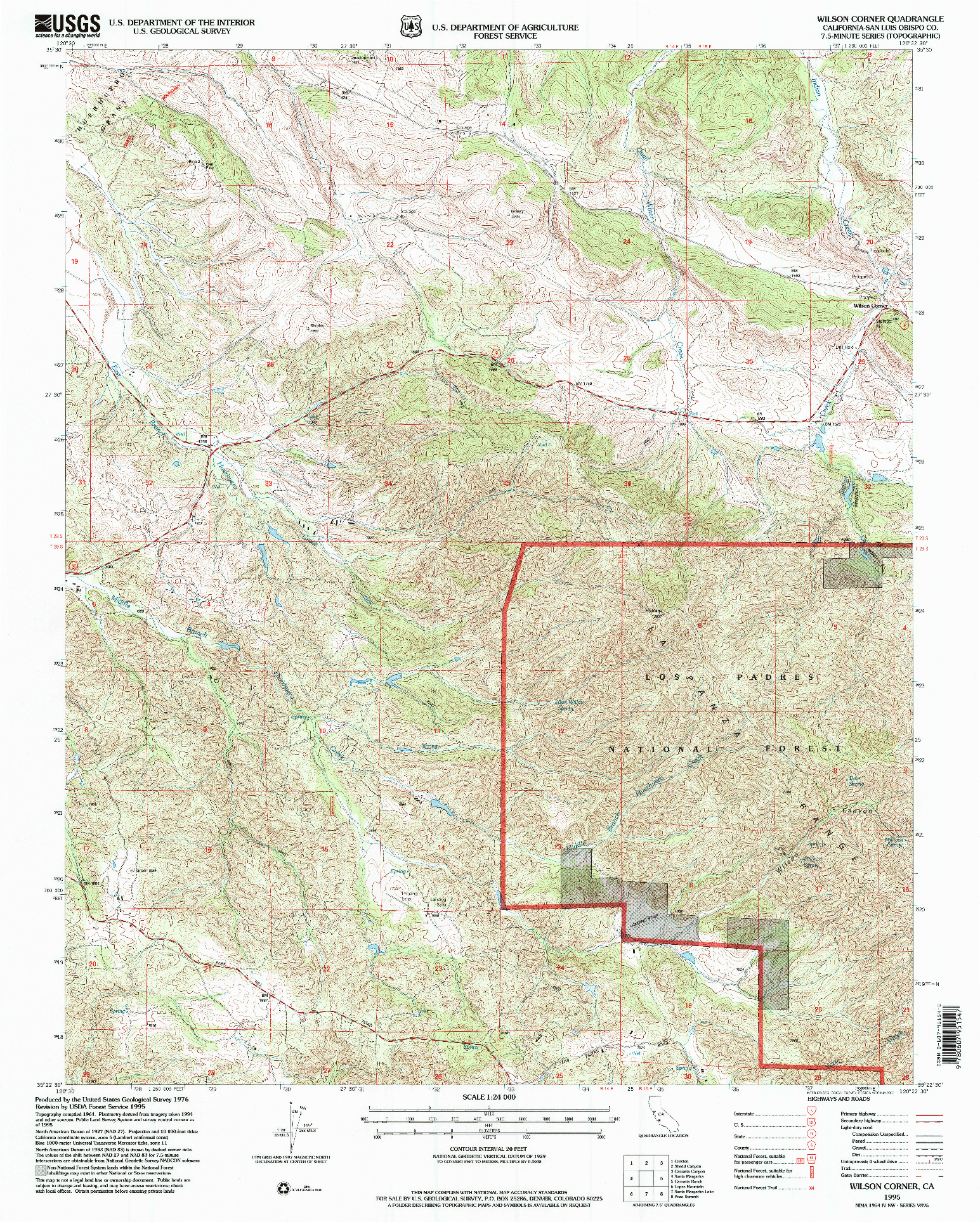 USGS 1:24000-SCALE QUADRANGLE FOR WILSON CORNER, CA 1995
