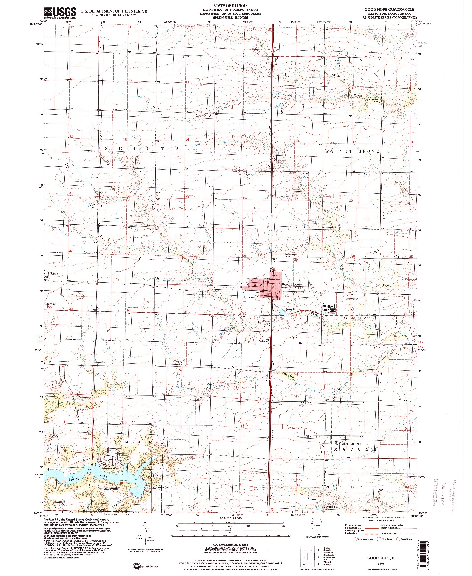 USGS 1:24000-SCALE QUADRANGLE FOR GOOD HOPE, IL 1998