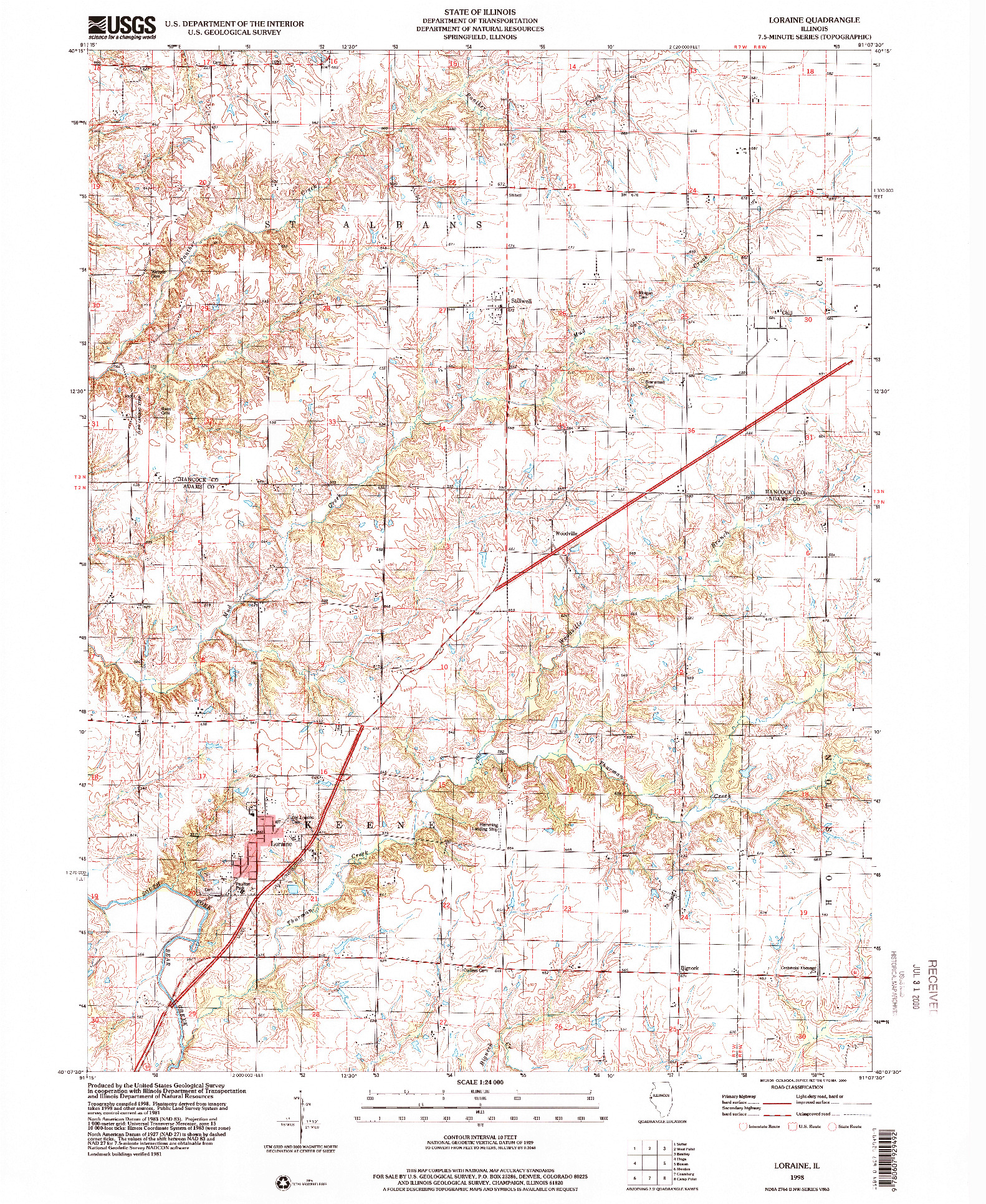 USGS 1:24000-SCALE QUADRANGLE FOR LORAINE, IL 1998
