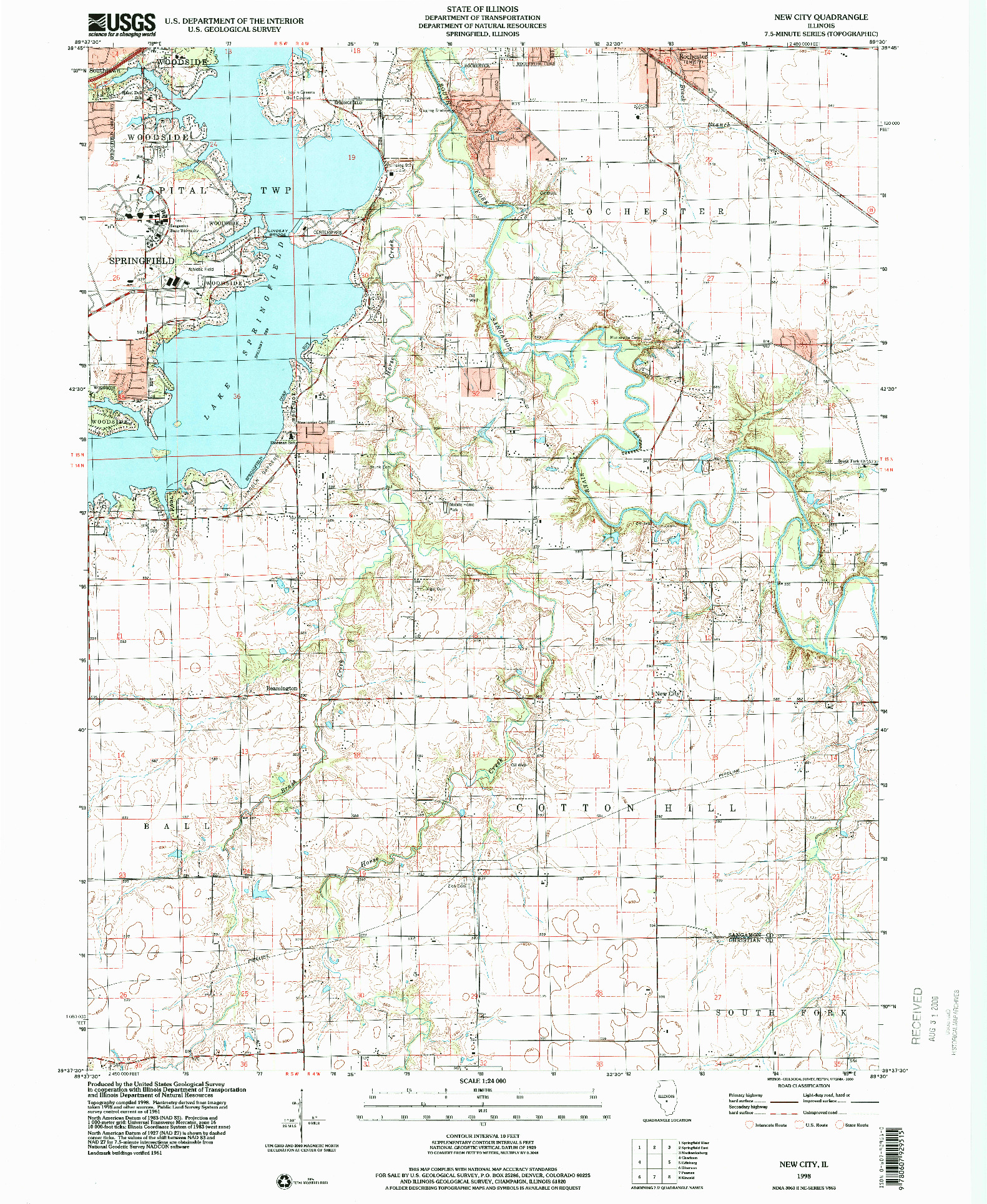 USGS 1:24000-SCALE QUADRANGLE FOR NEW CITY, IL 1998