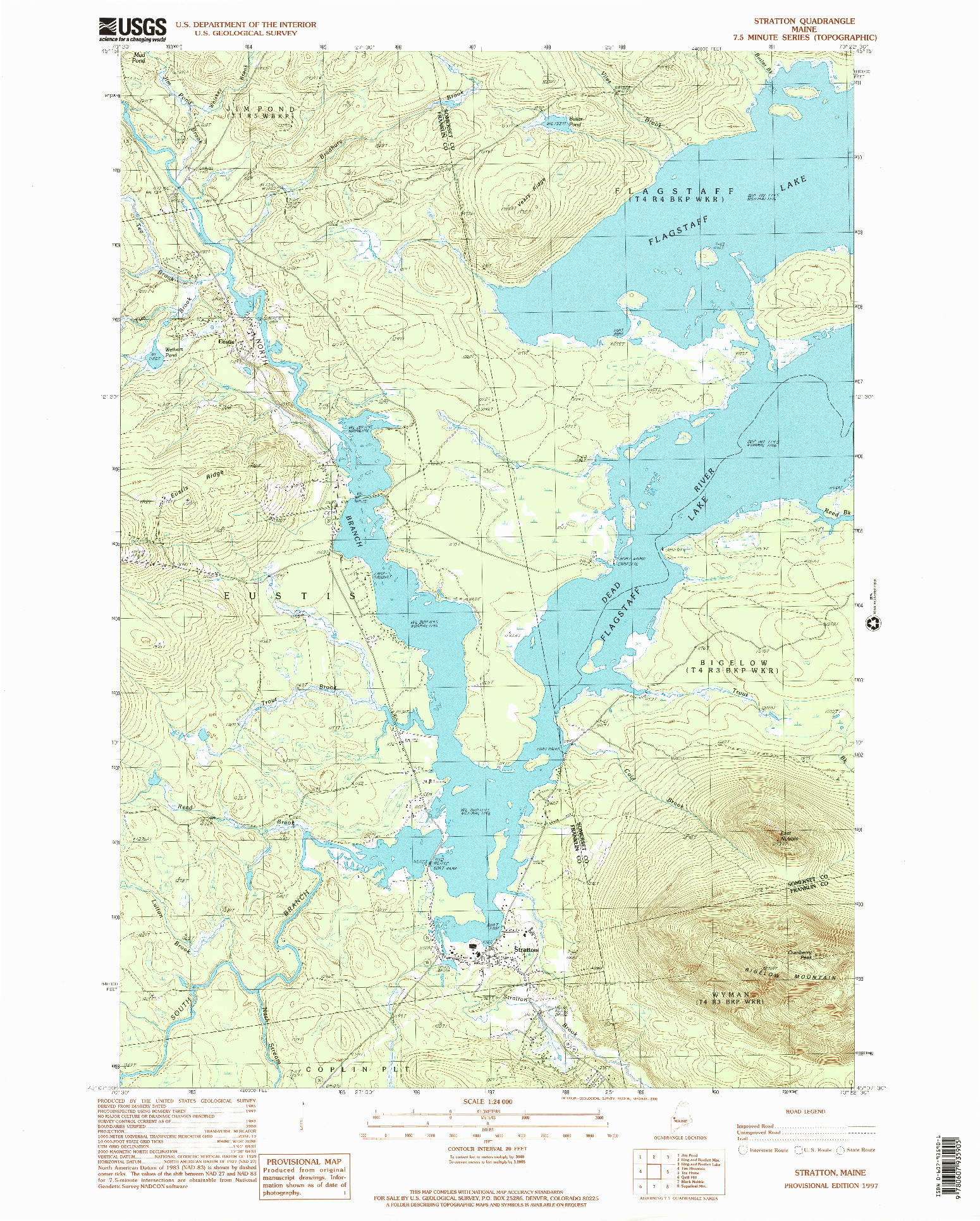 USGS 1:24000-SCALE QUADRANGLE FOR STRATTON, ME 1997