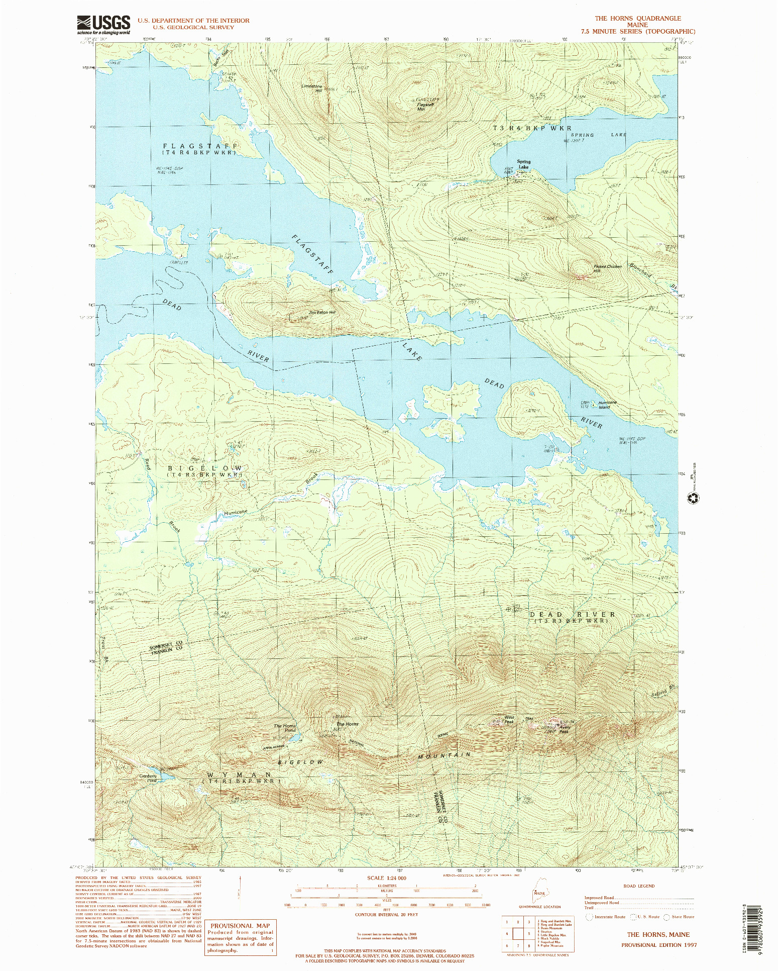 USGS 1:24000-SCALE QUADRANGLE FOR THE HORNS, ME 1997