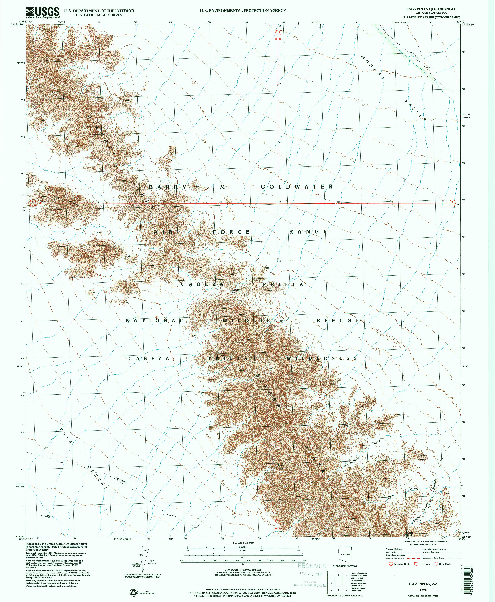 USGS 1:24000-SCALE QUADRANGLE FOR ISLA PINTA, AZ 1996