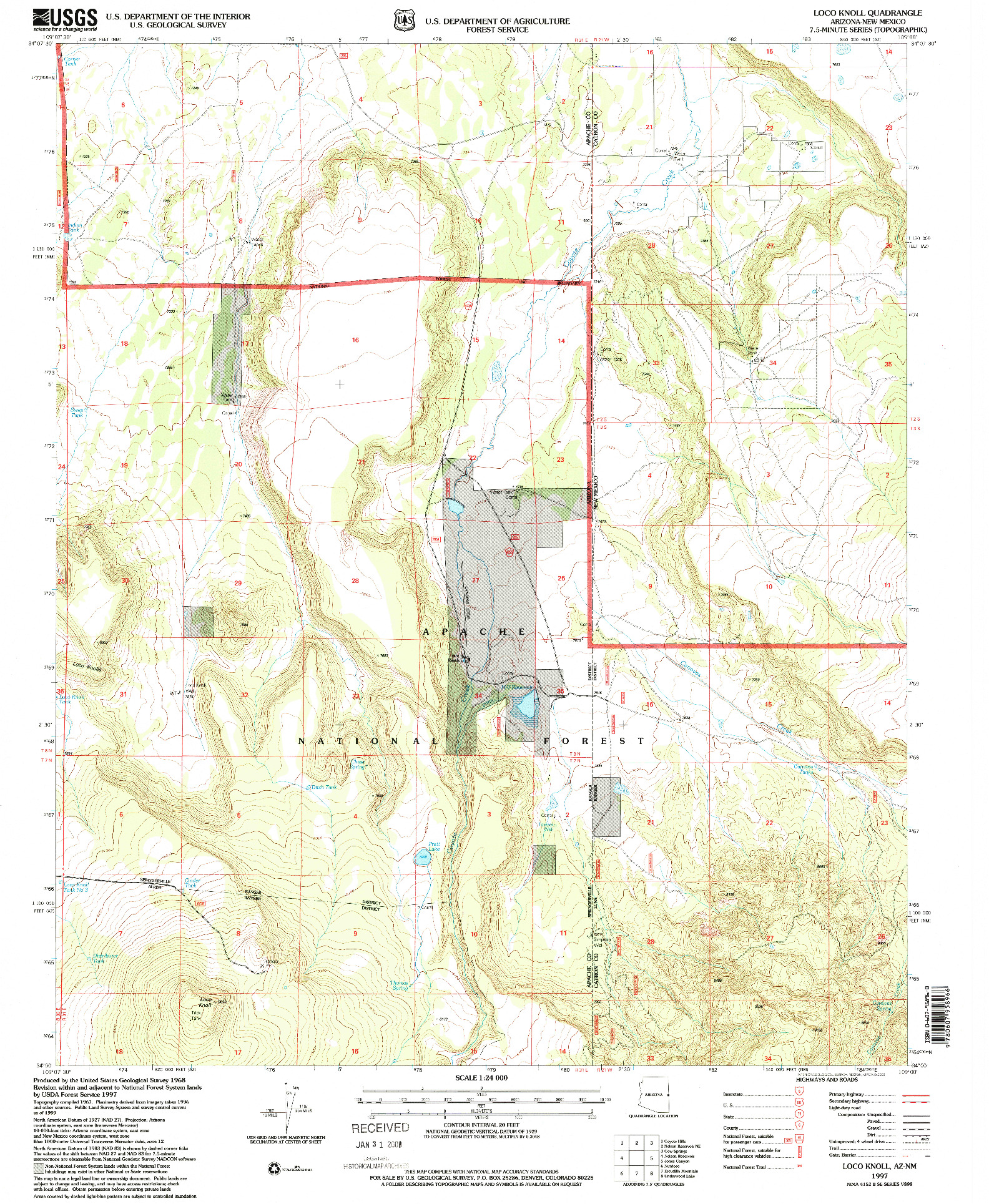 USGS 1:24000-SCALE QUADRANGLE FOR LOCO KNOLL, AZ 1997