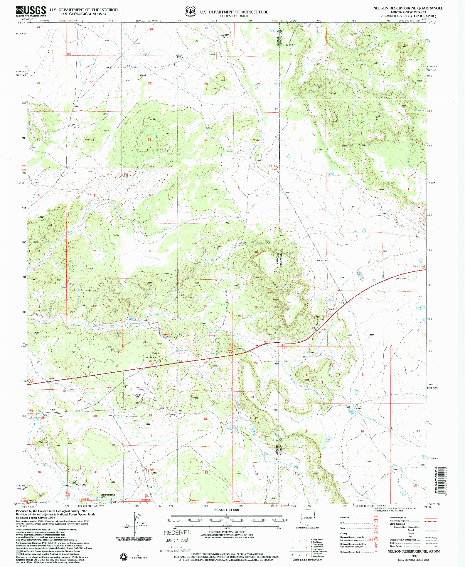 USGS 1:24000-SCALE QUADRANGLE FOR NELSON RESERVOIR NE, AZ 1997