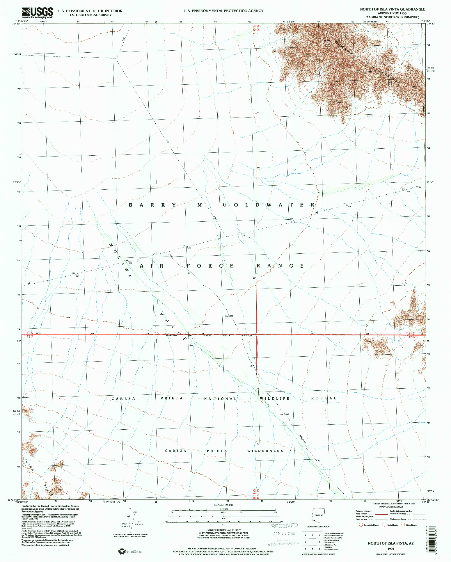 USGS 1:24000-SCALE QUADRANGLE FOR NORTH OF ISLA PINTA, AZ 1996