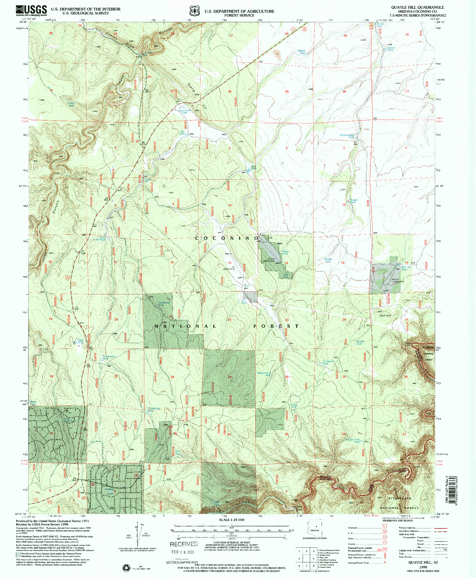 USGS 1:24000-SCALE QUADRANGLE FOR QUAYLE HILL, AZ 1998