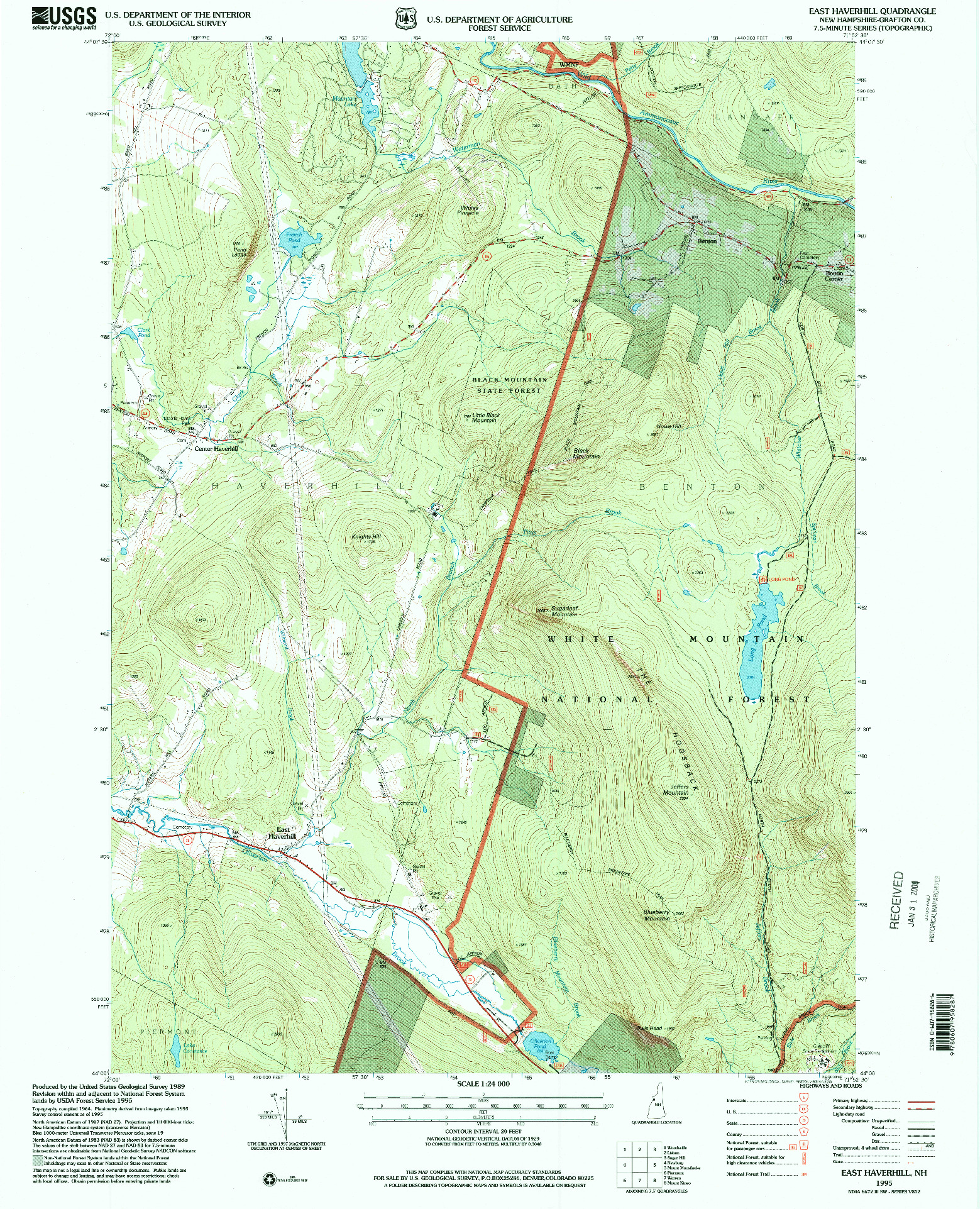 USGS 1:24000-SCALE QUADRANGLE FOR EAST HAVERHILL, NH 1995