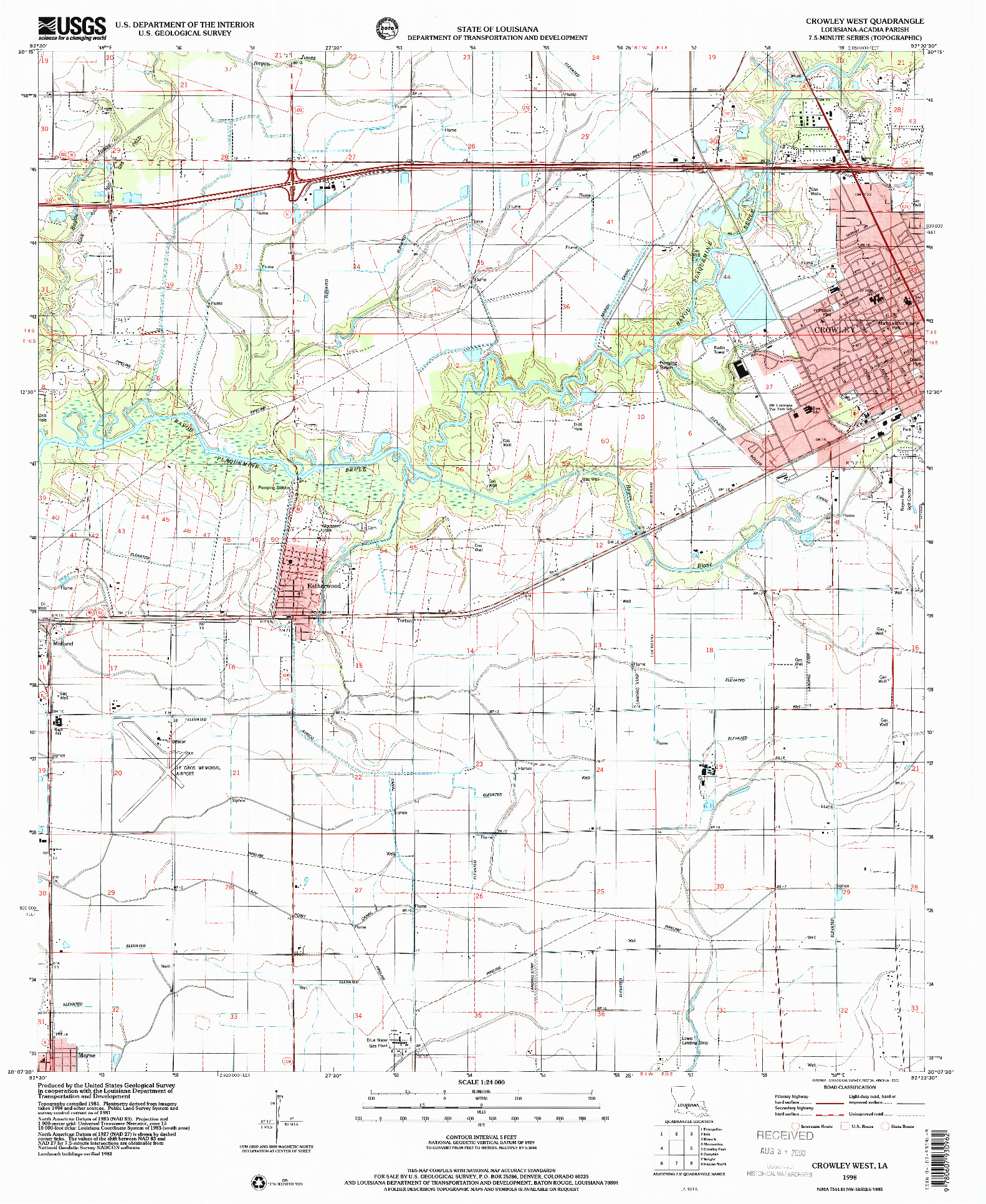 USGS 1:24000-SCALE QUADRANGLE FOR CROWLEY WEST, LA 1998