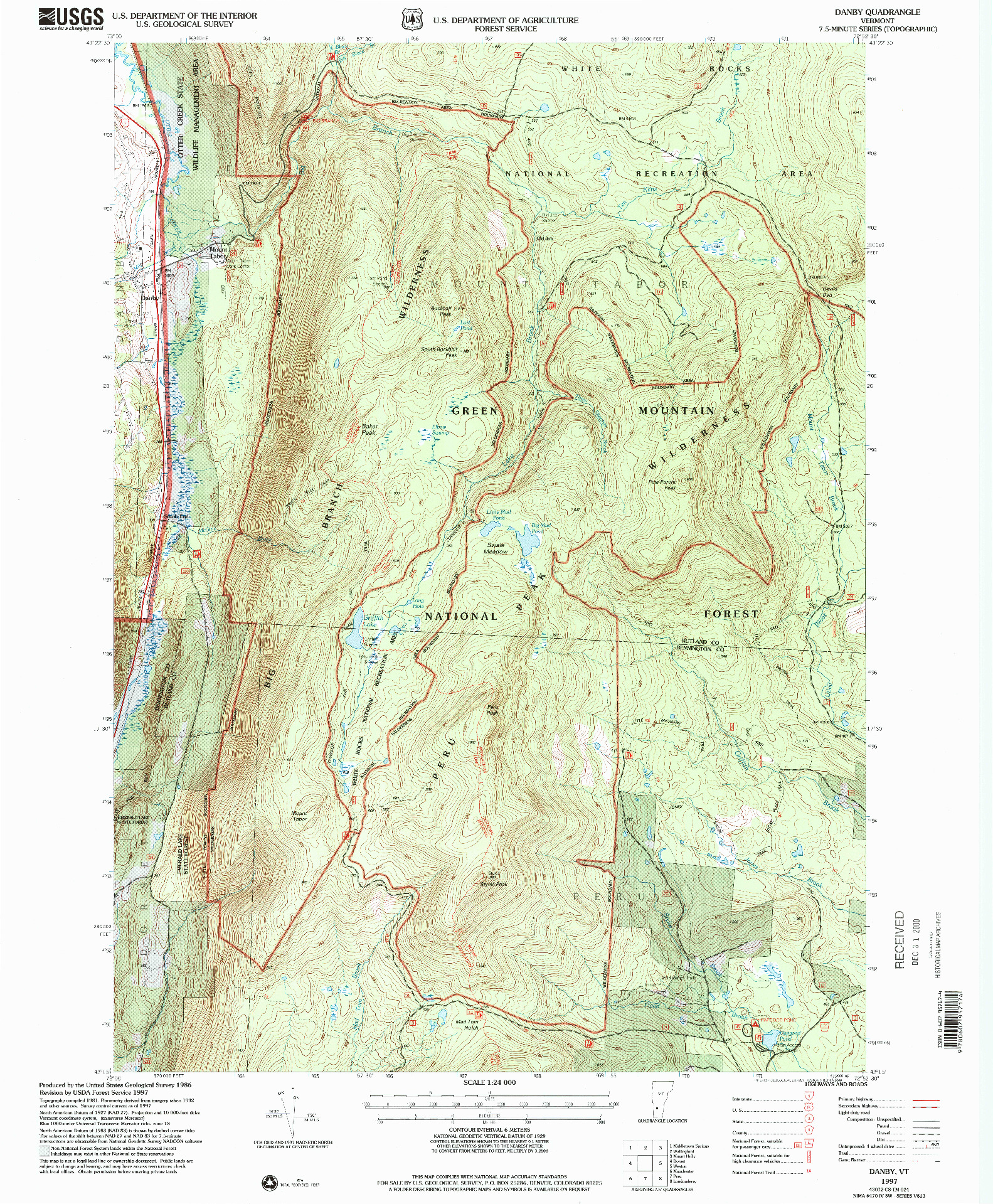 USGS 1:24000-SCALE QUADRANGLE FOR DANBY, VT 1997