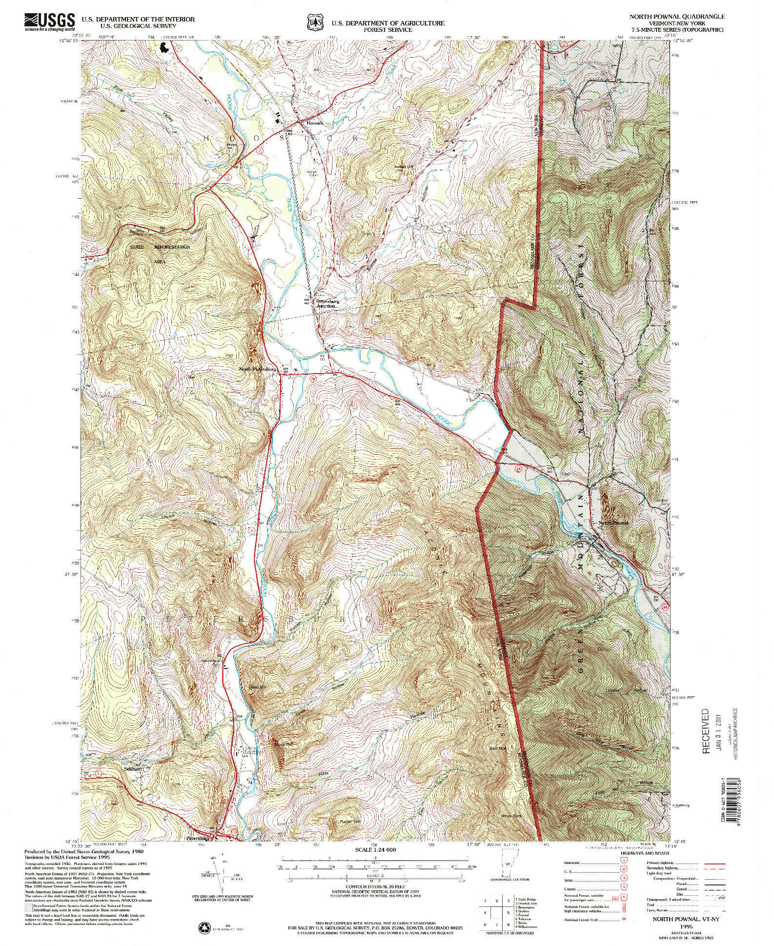 USGS 1:24000-SCALE QUADRANGLE FOR NORTH POWNAL, VT 1995