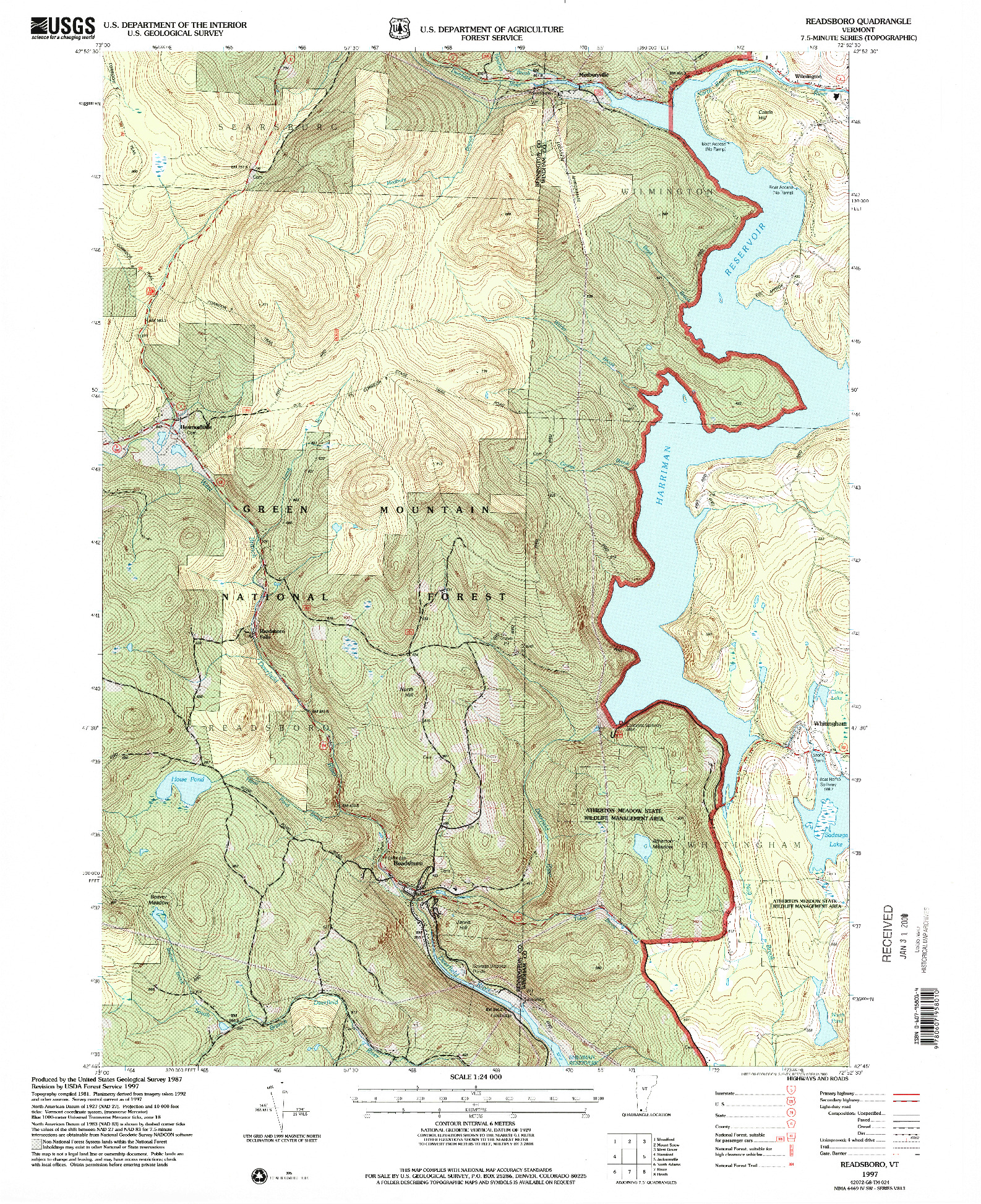 USGS 1:24000-SCALE QUADRANGLE FOR READSBORO, VT 1997