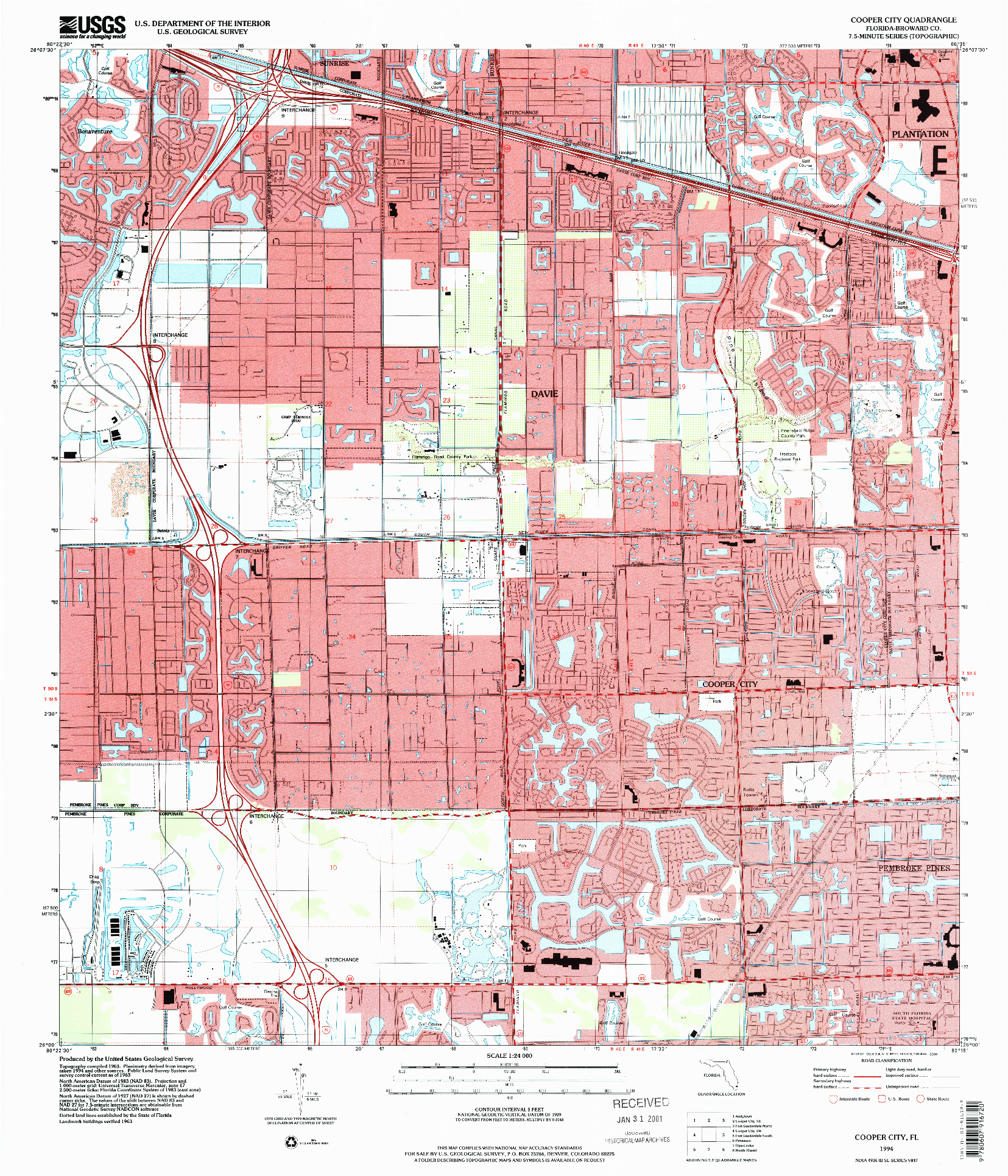 USGS 1:24000-SCALE QUADRANGLE FOR COOPER CITY, FL 1994