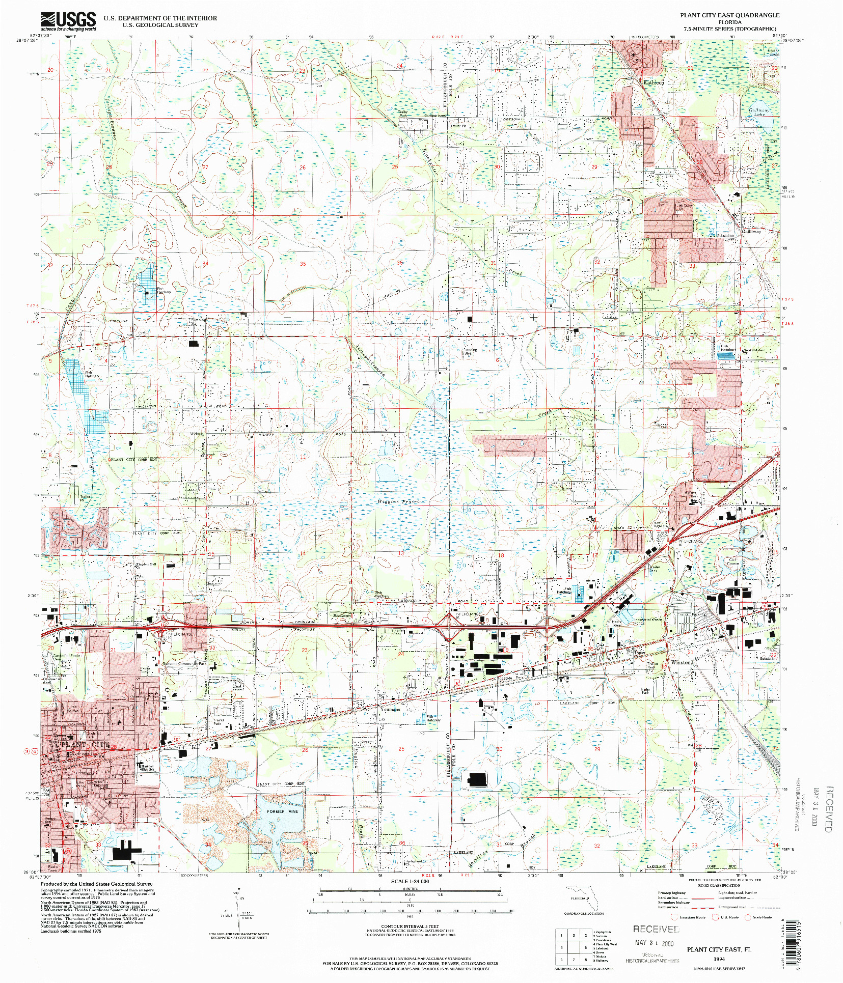 USGS 1:24000-SCALE QUADRANGLE FOR PLANT CITY EAST, FL 1994
