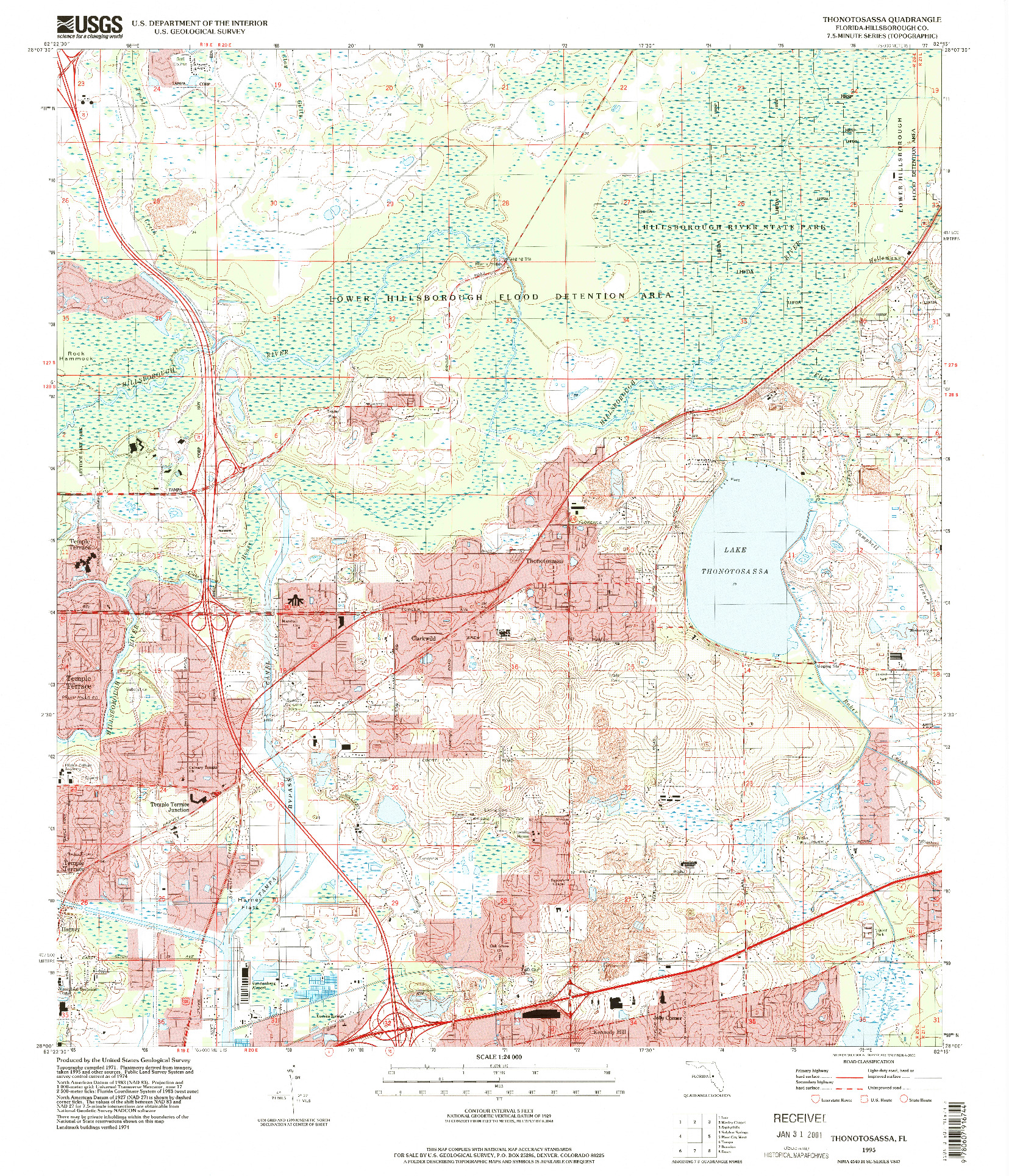 USGS 1:24000-SCALE QUADRANGLE FOR THONOTOSASSA, FL 1995