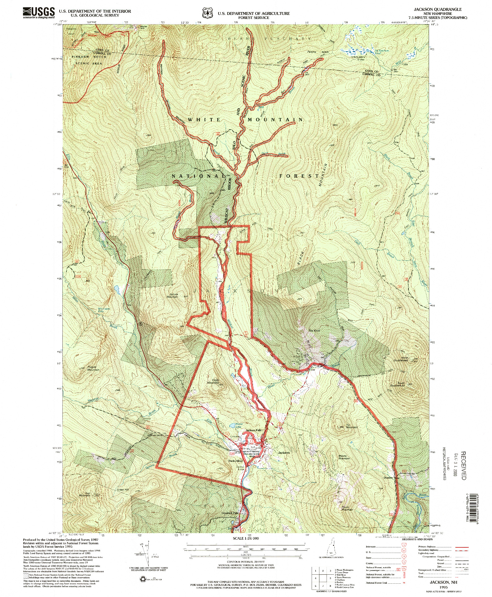 USGS 1:24000-SCALE QUADRANGLE FOR JACKSON, NH 1995