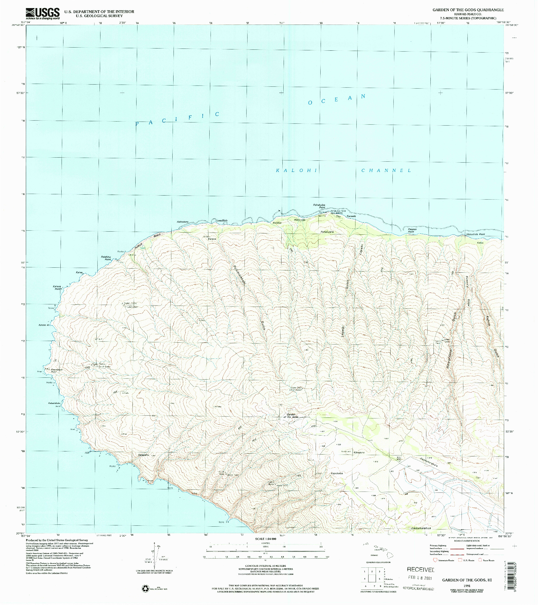 USGS 1:24000-SCALE QUADRANGLE FOR GARDEN OF THE GODS, HI 1991