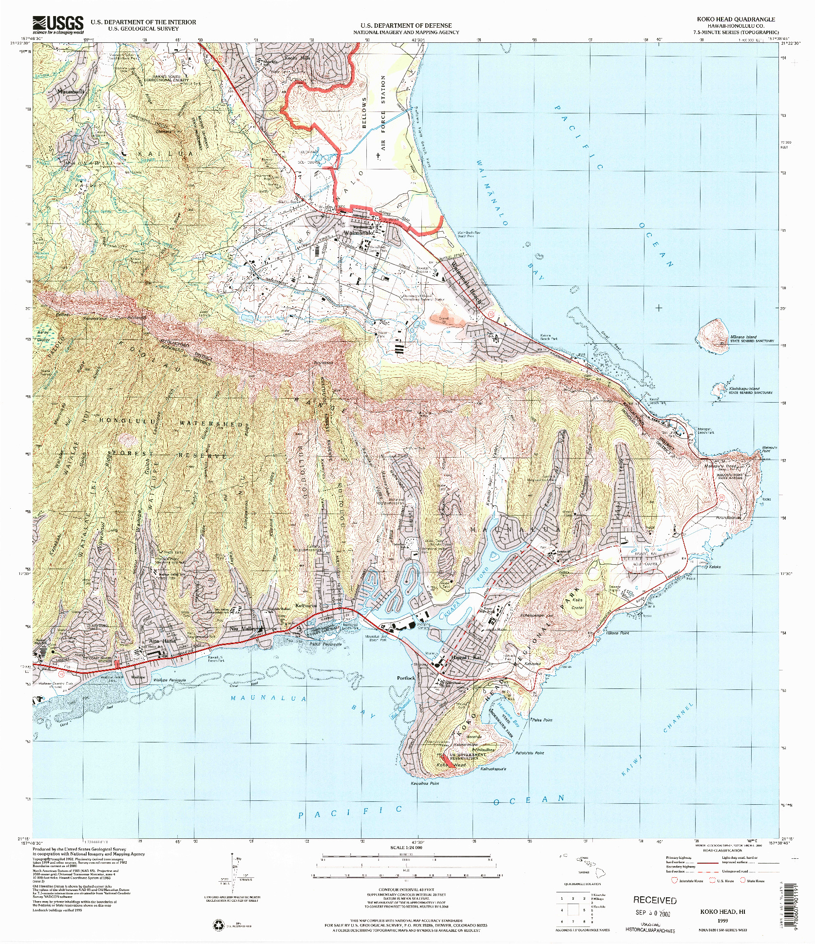 USGS 1:24000-SCALE QUADRANGLE FOR KOKO HEAD, HI 1999