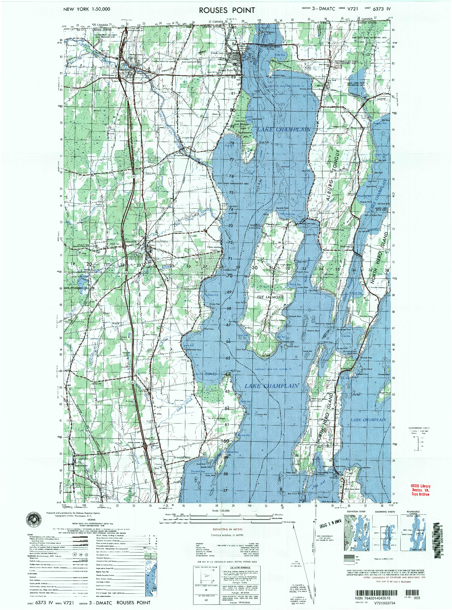 USGS 1:50000-SCALE QUADRANGLE FOR ROUSES POINT, NY 2000