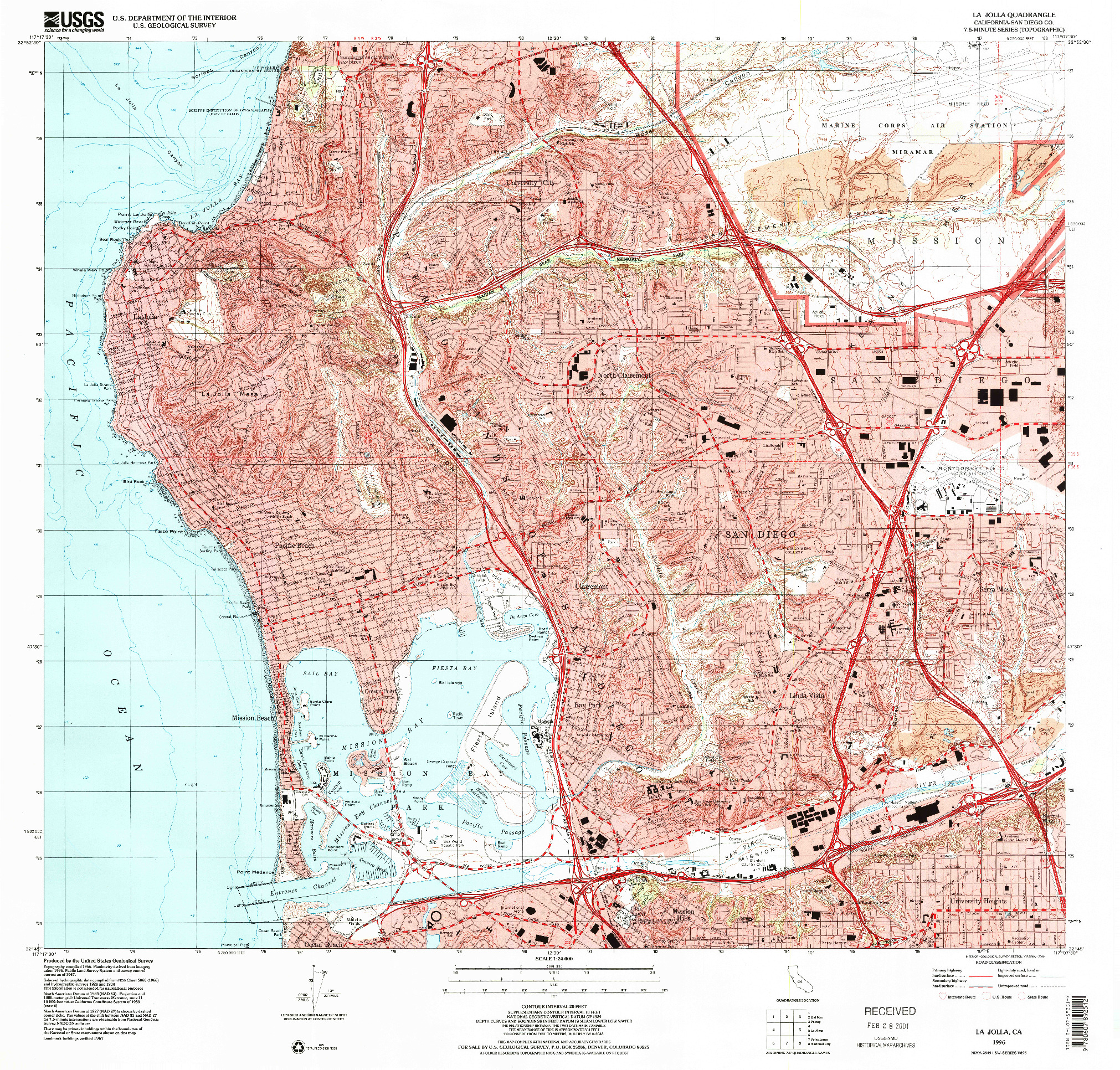 USGS 1:24000-SCALE QUADRANGLE FOR LA JOLLA, CA 1996