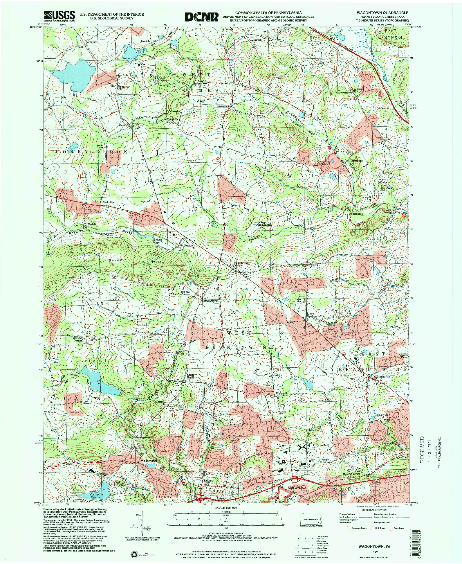 USGS 1:24000-SCALE QUADRANGLE FOR WAGONTOWN, PA 1999