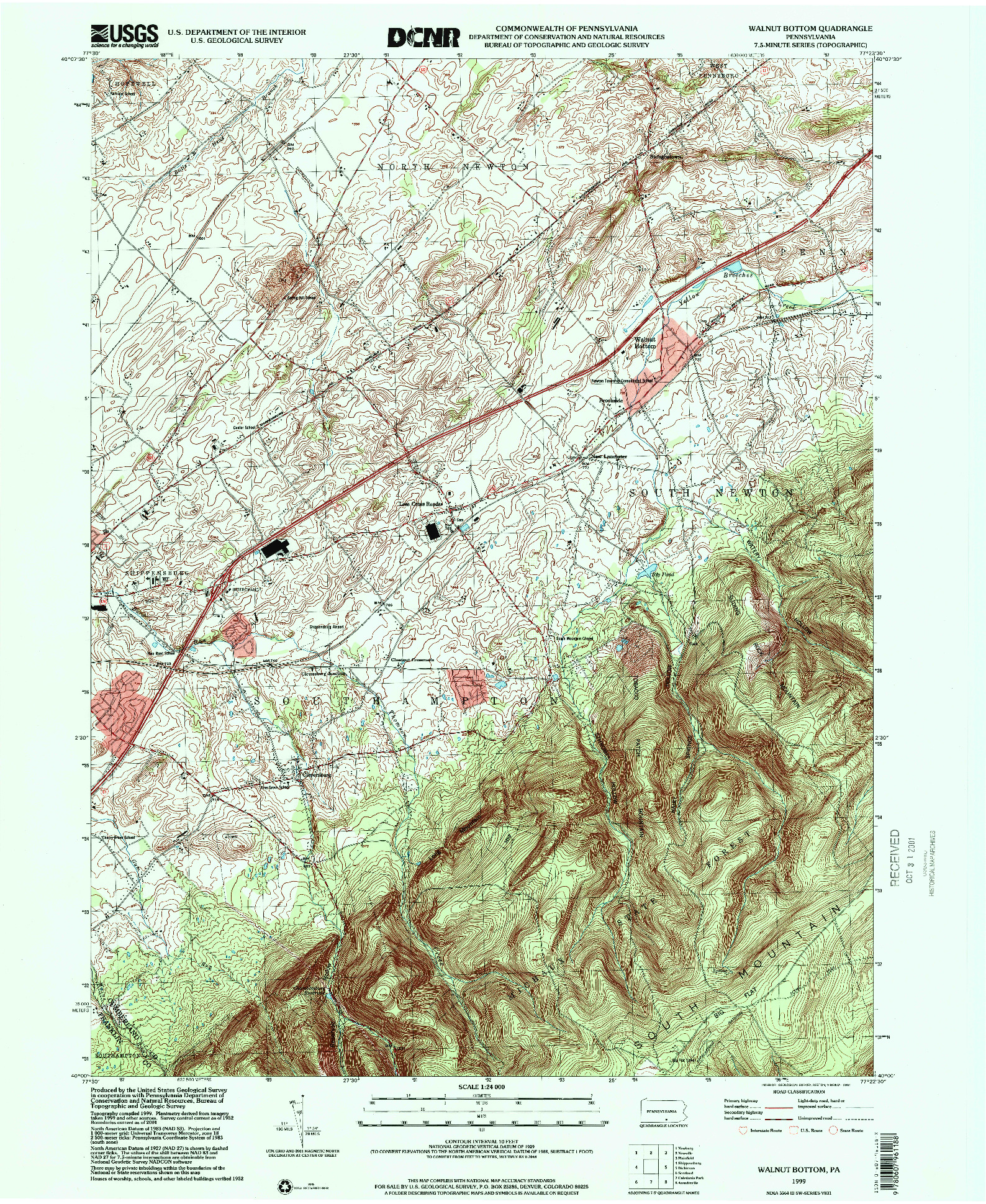 USGS 1:24000-SCALE QUADRANGLE FOR WALNUT BOTTOM, PA 1999