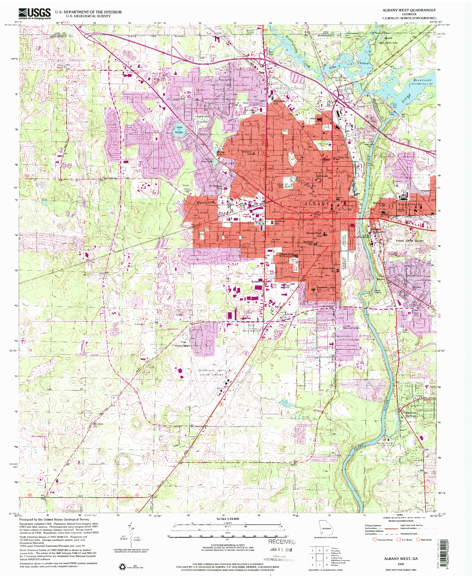 USGS 1:24000-SCALE QUADRANGLE FOR ALBANY WEST, GA 1997