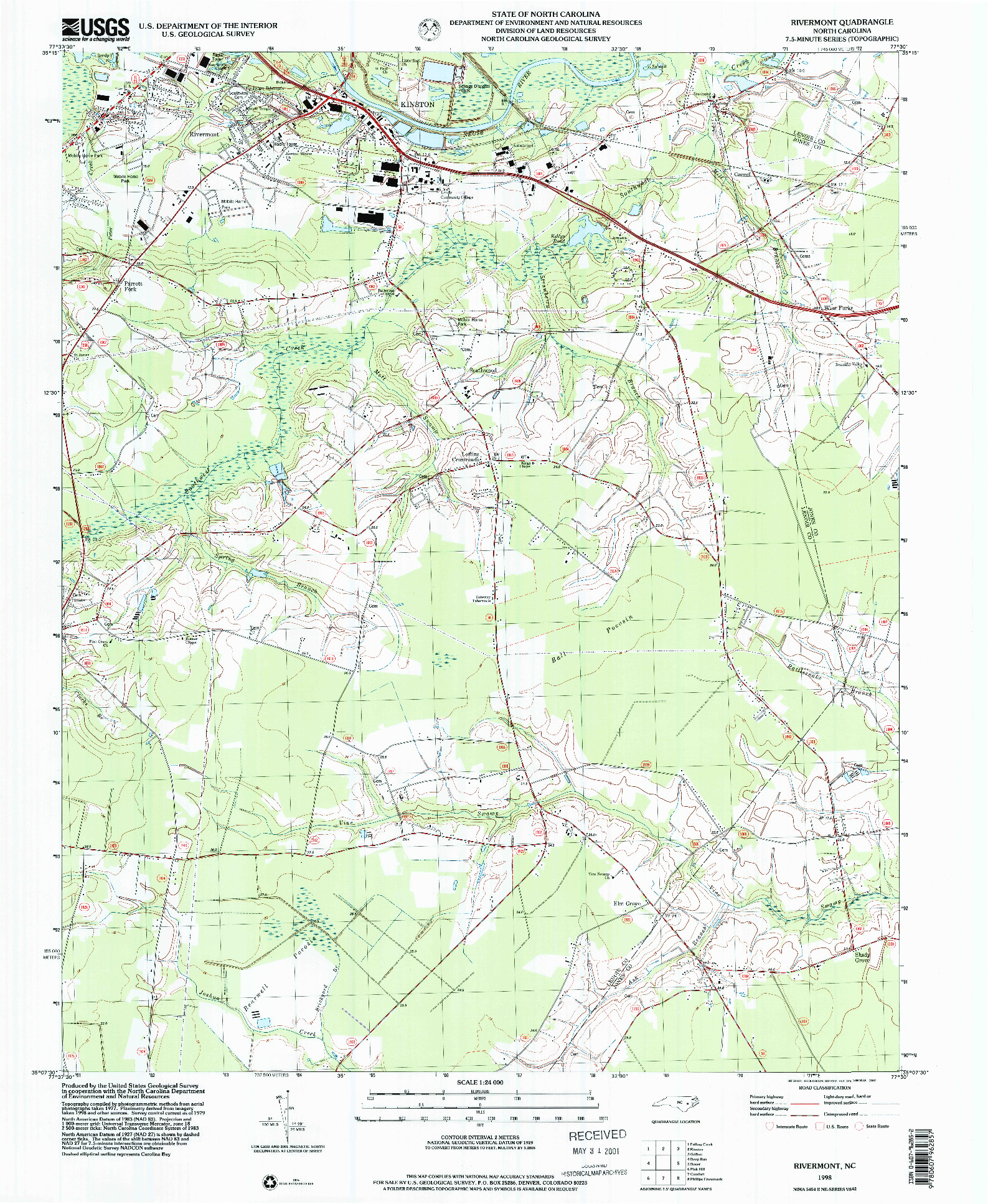 USGS 1:24000-SCALE QUADRANGLE FOR RIVERMONT, NC 1998