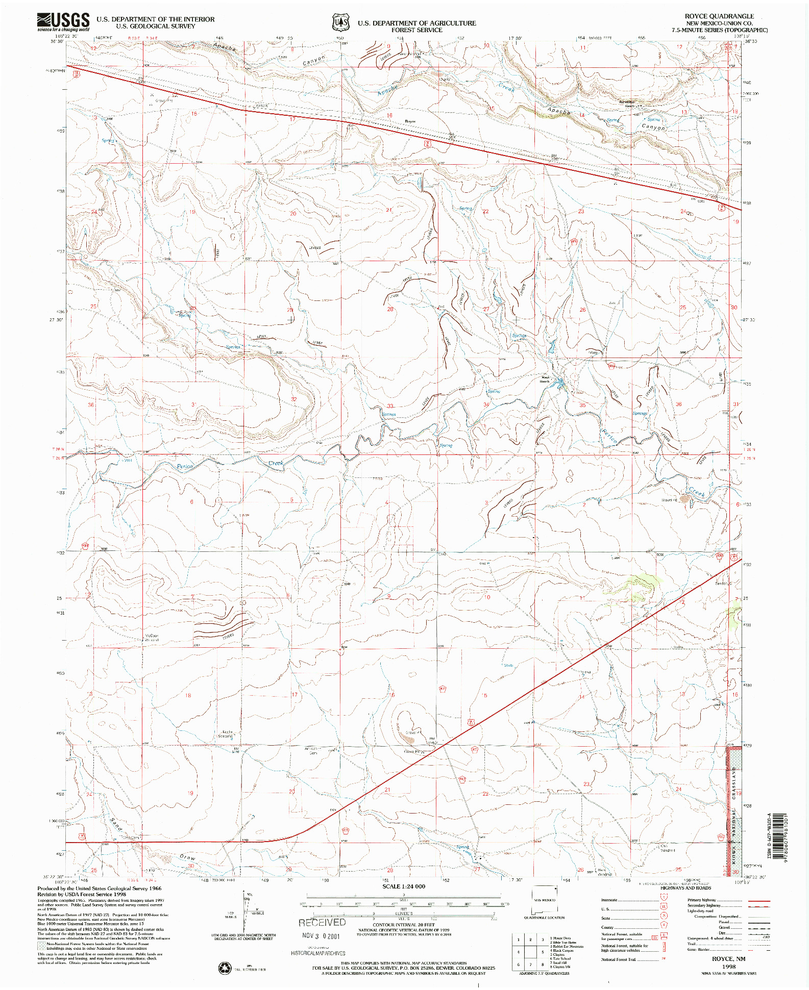 USGS 1:24000-SCALE QUADRANGLE FOR ROYCE, NM 1998
