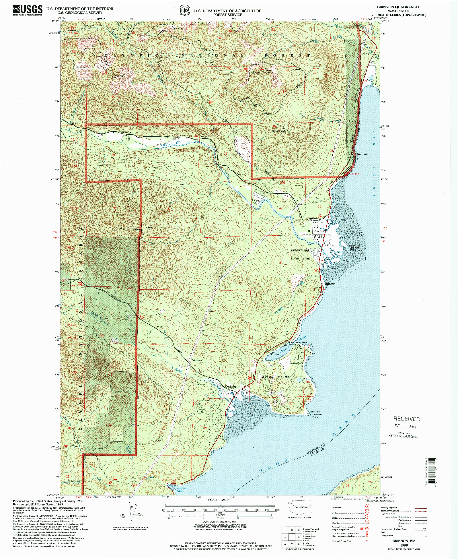 USGS 1:24000-SCALE QUADRANGLE FOR BRINNON, WA 1999