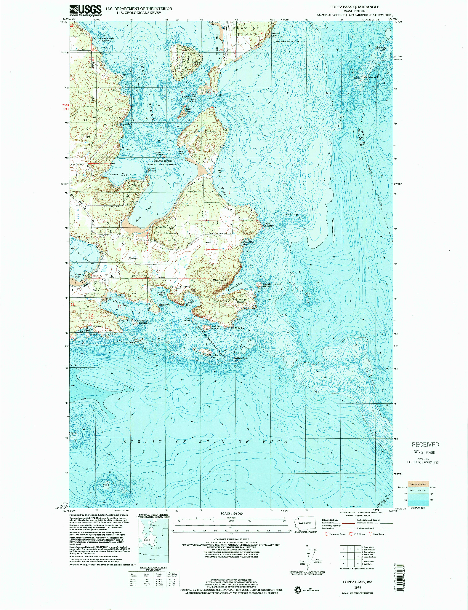 USGS 1:24000-SCALE QUADRANGLE FOR LOPEZ PASS, WA 1998