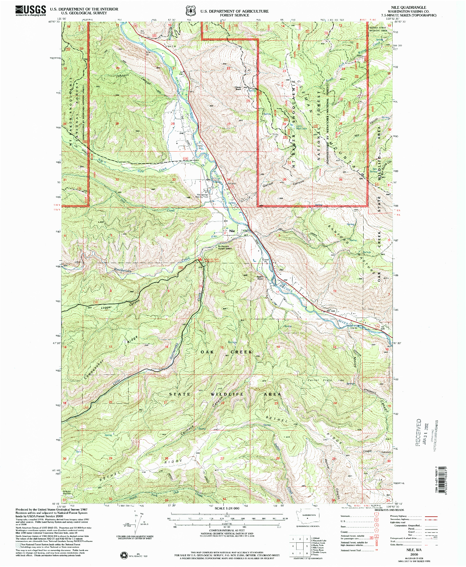 USGS 1:24000-SCALE QUADRANGLE FOR NILE, WA 2000