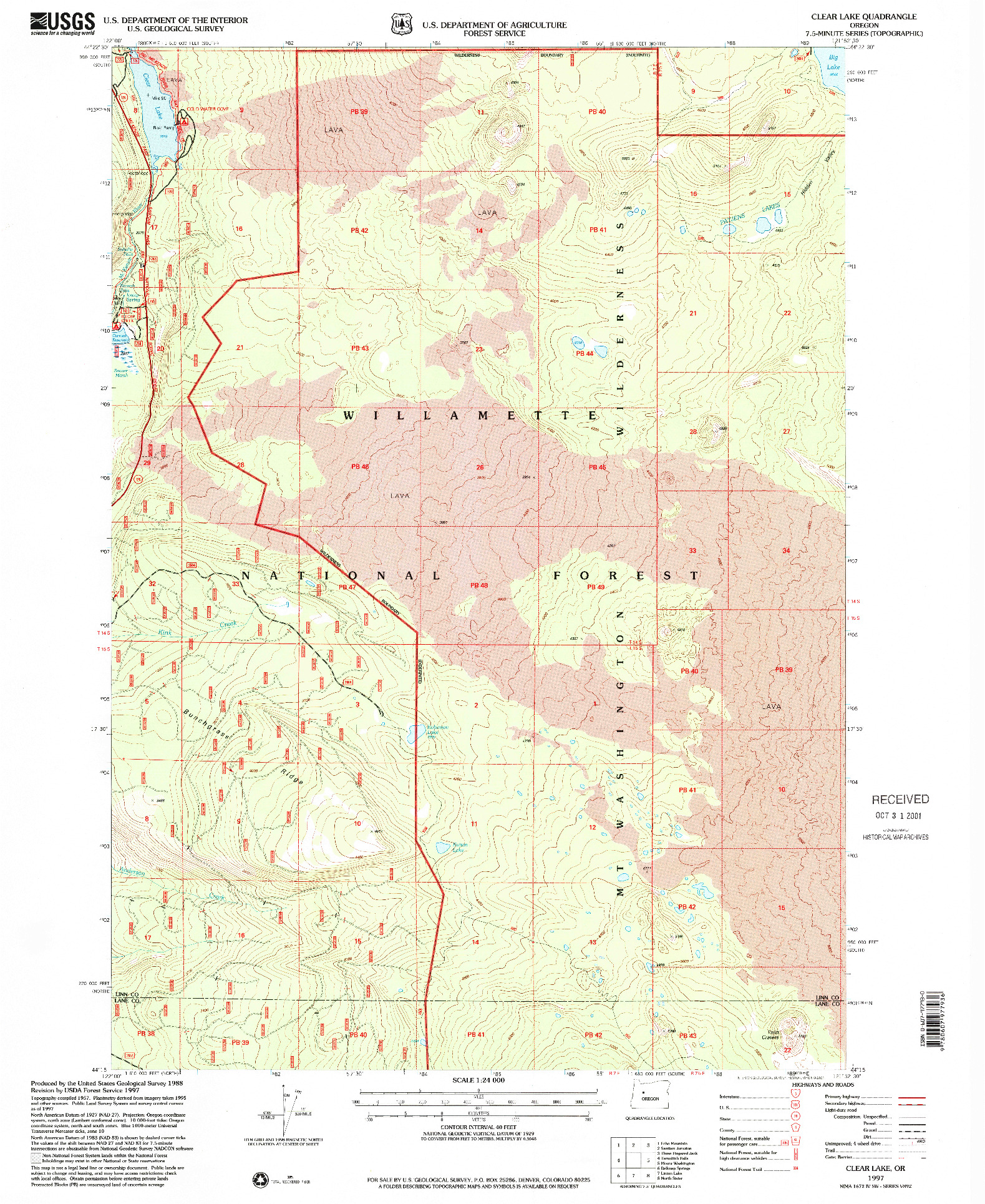 USGS 1:24000-SCALE QUADRANGLE FOR CLEAR LAKE, OR 1997