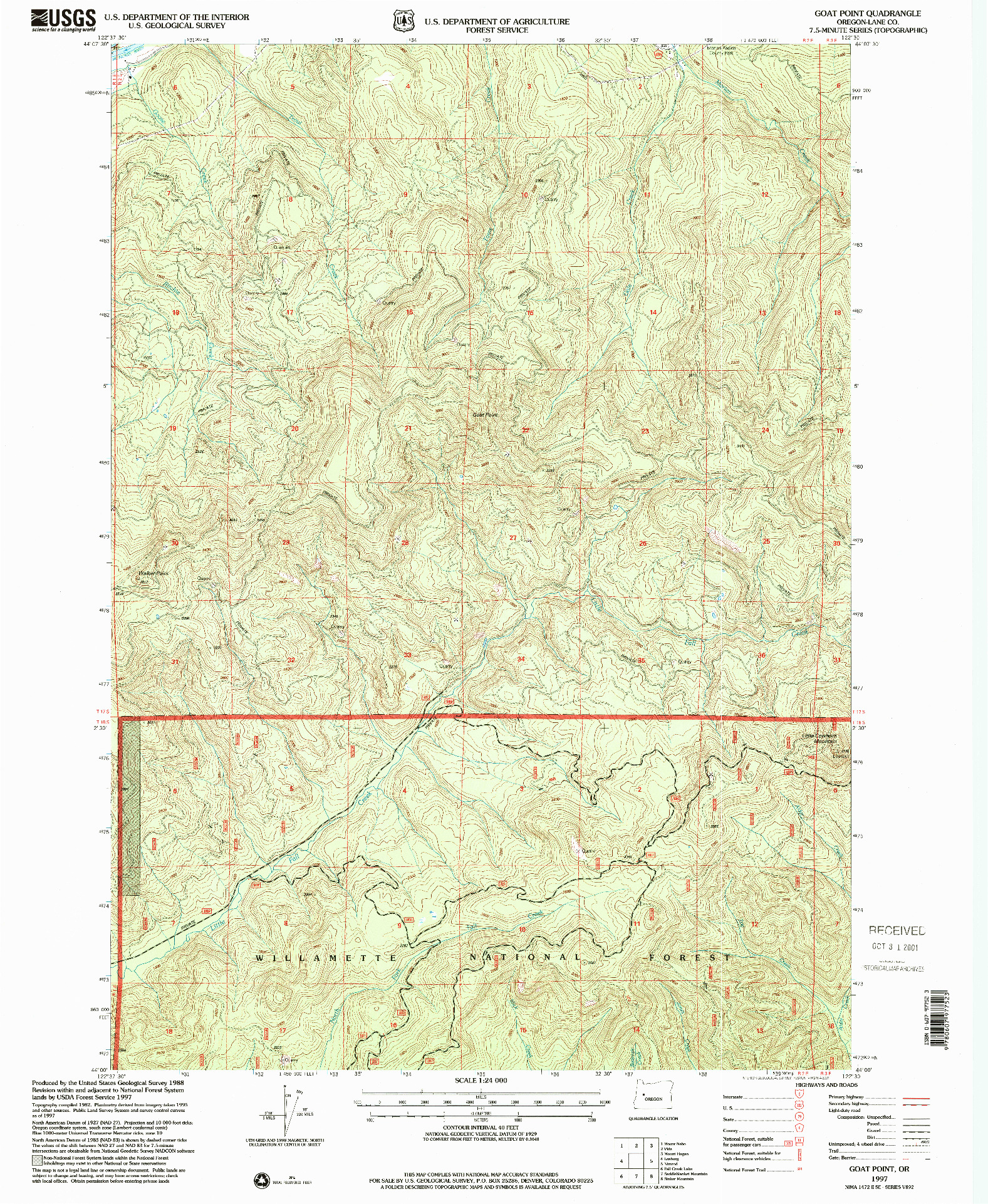 USGS 1:24000-SCALE QUADRANGLE FOR GOAT POINT, OR 1997