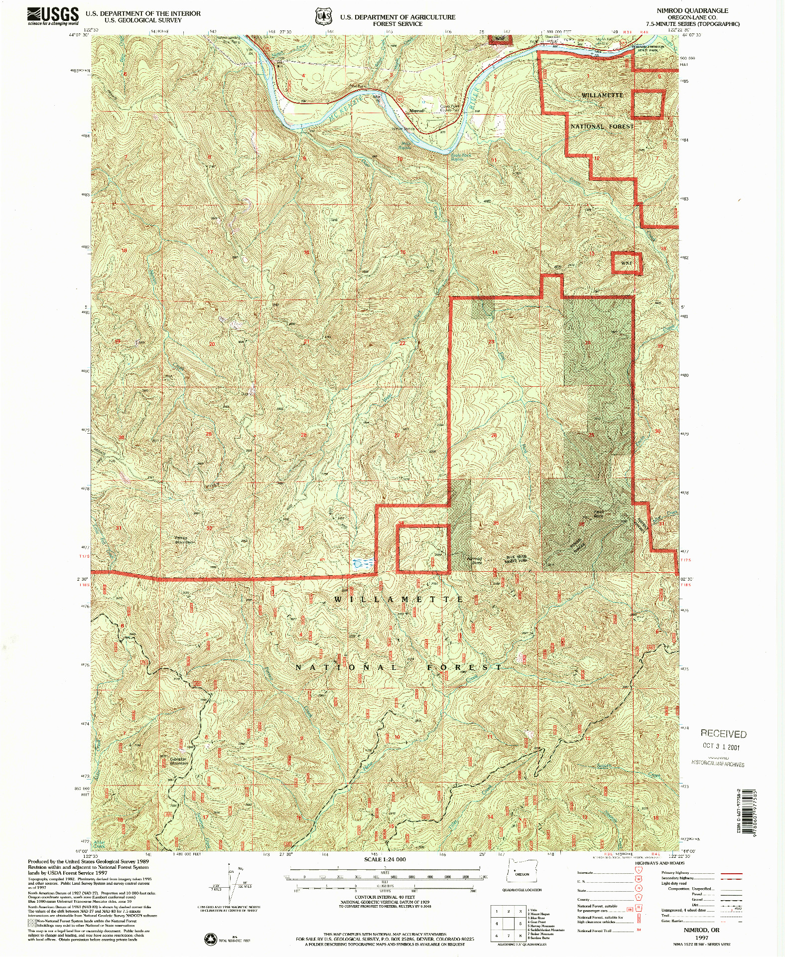 USGS 1:24000-SCALE QUADRANGLE FOR NIMROD, OR 1997