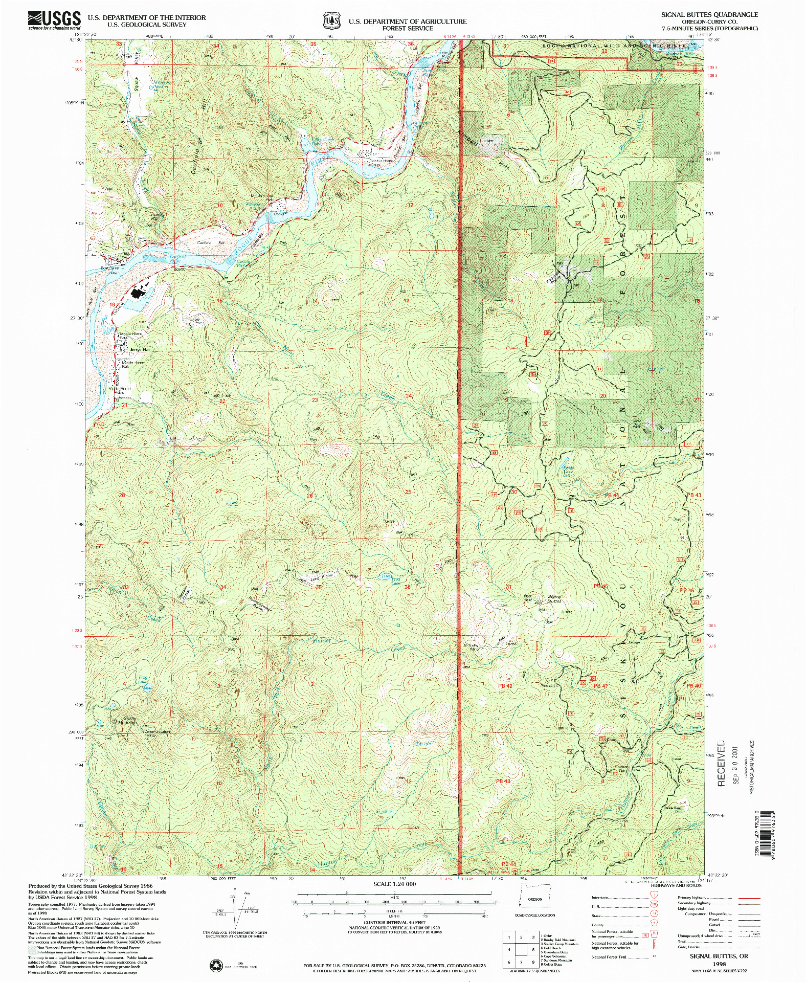 USGS 1:24000-SCALE QUADRANGLE FOR SIGNAL BUTTES, OR 1998