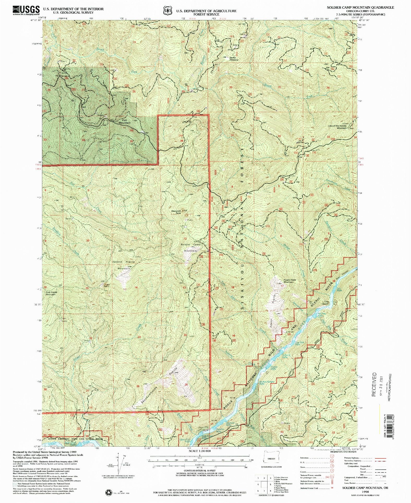 USGS 1:24000-SCALE QUADRANGLE FOR SOLDIER CAMP MOUNTAIN, OR 1998