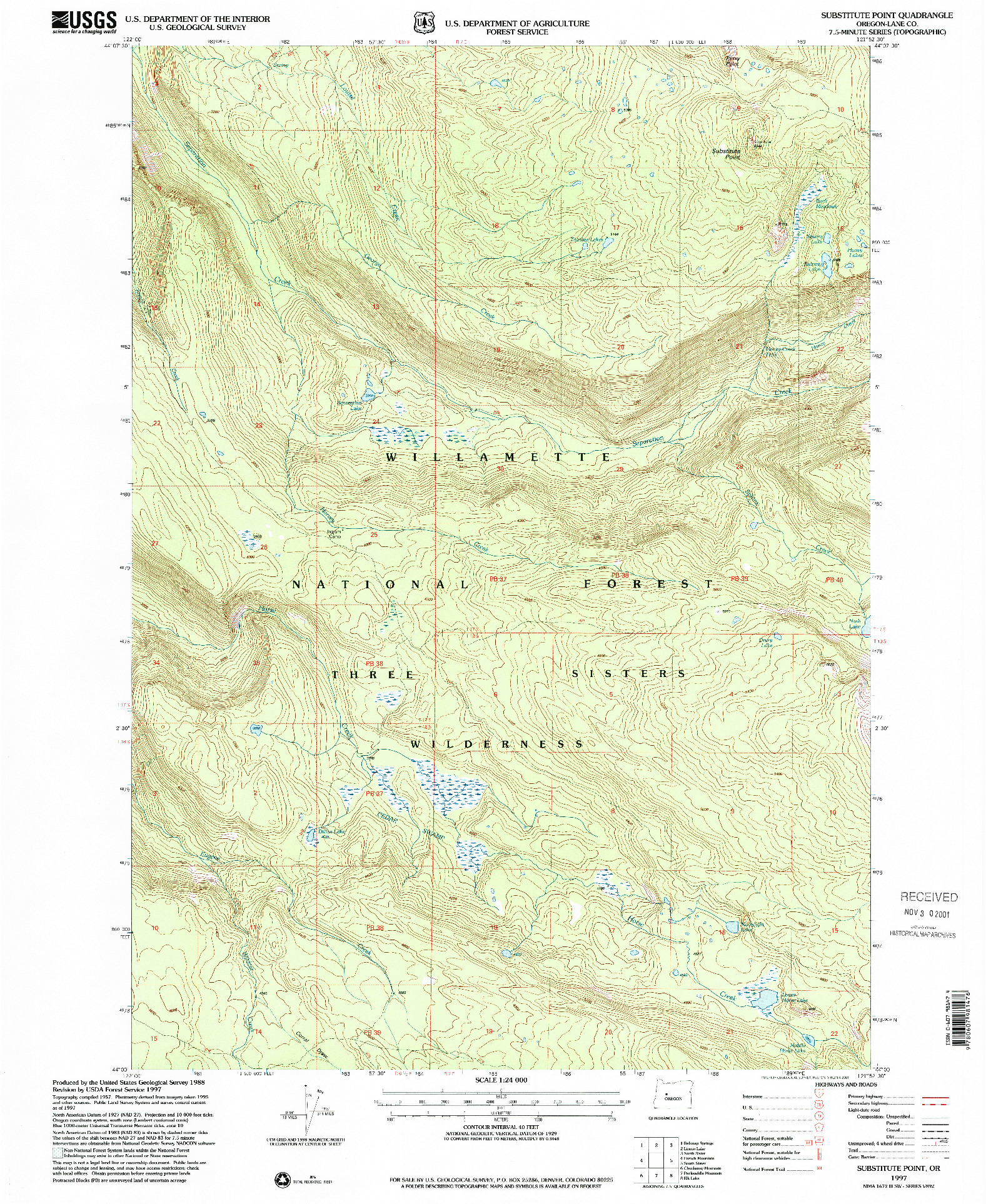 USGS 1:24000-SCALE QUADRANGLE FOR SUBSTITUTE POINT, OR 1997