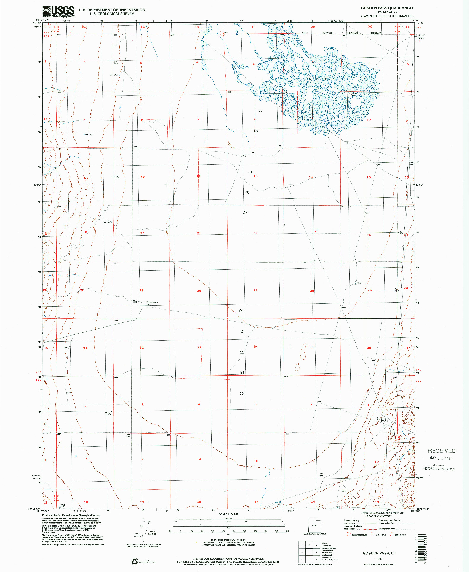 USGS 1:24000-SCALE QUADRANGLE FOR GOSHEN PASS, UT 1997