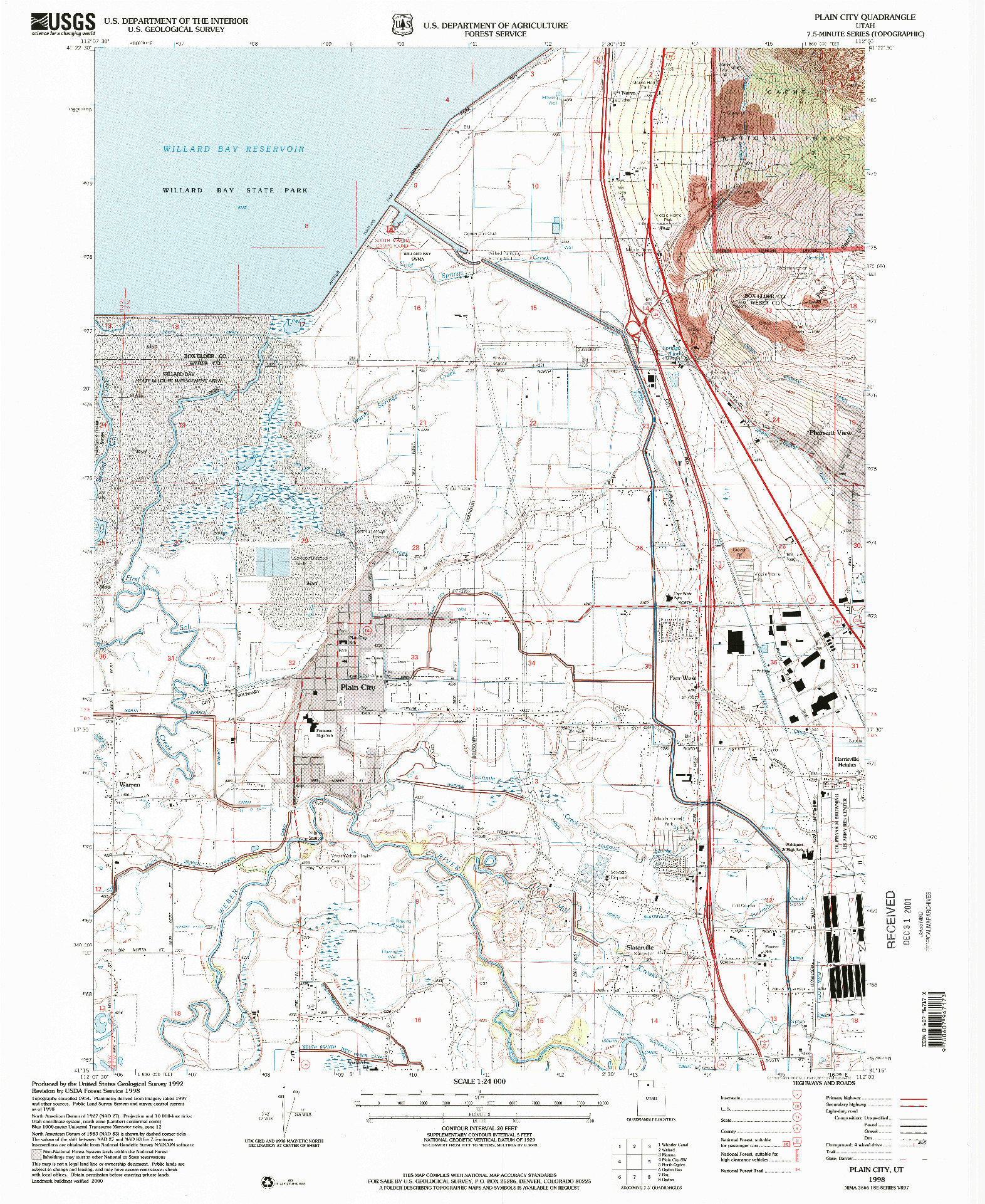 USGS 1:24000-SCALE QUADRANGLE FOR PLAIN CITY, UT 1998