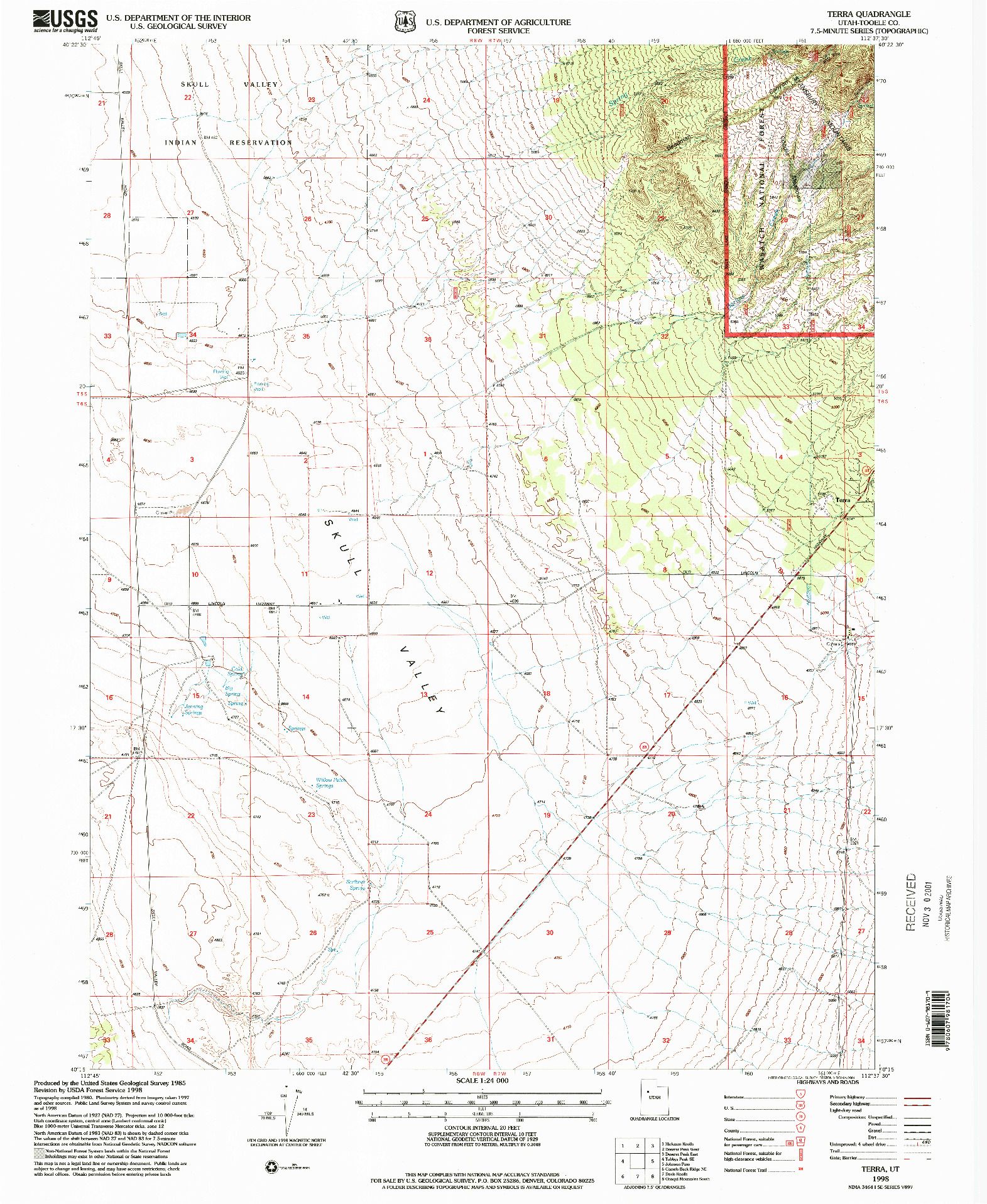 USGS 1:24000-SCALE QUADRANGLE FOR TERRA, UT 1998